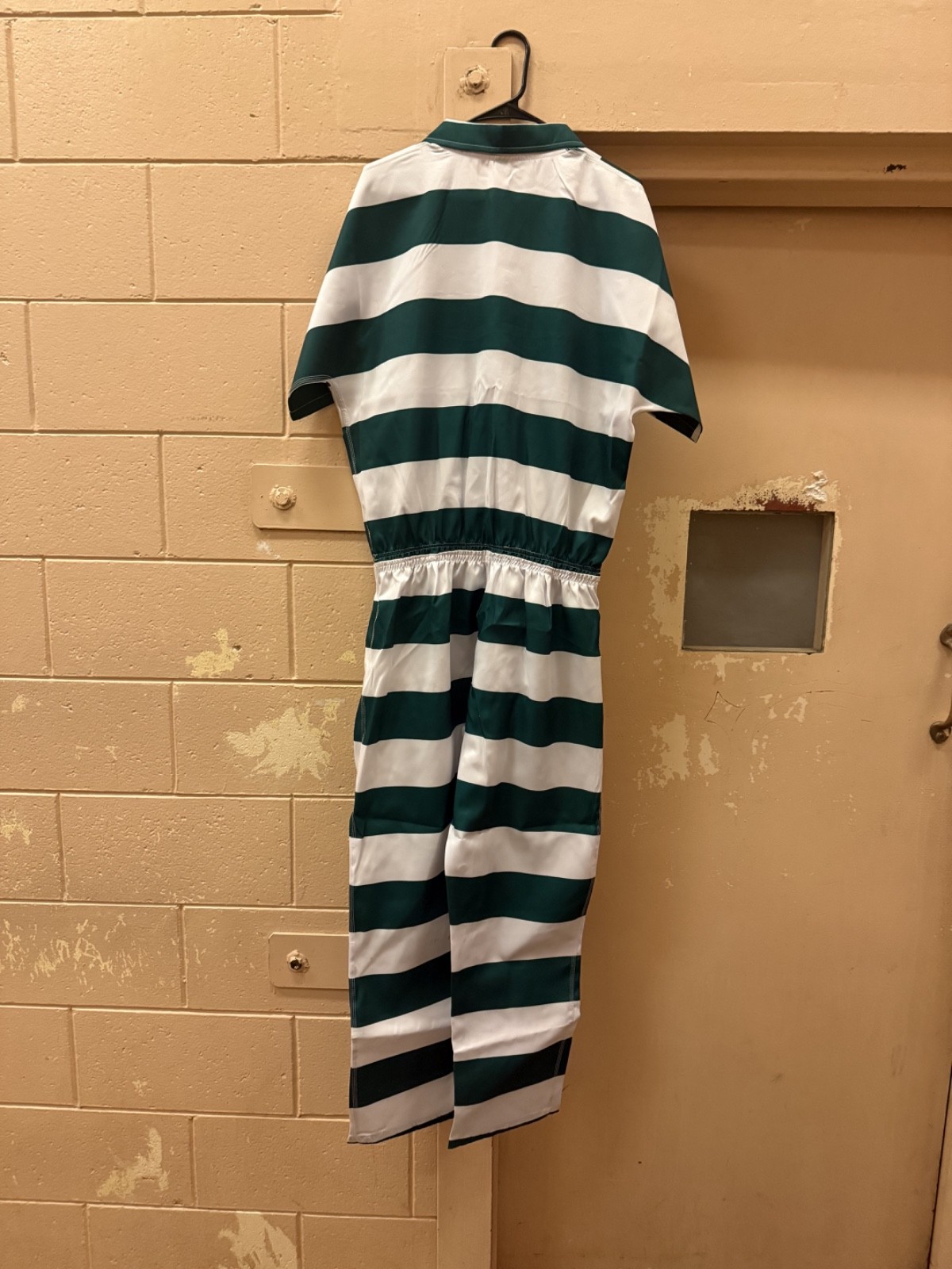 Green and White Inmate Jumpsuit / Costume – Large