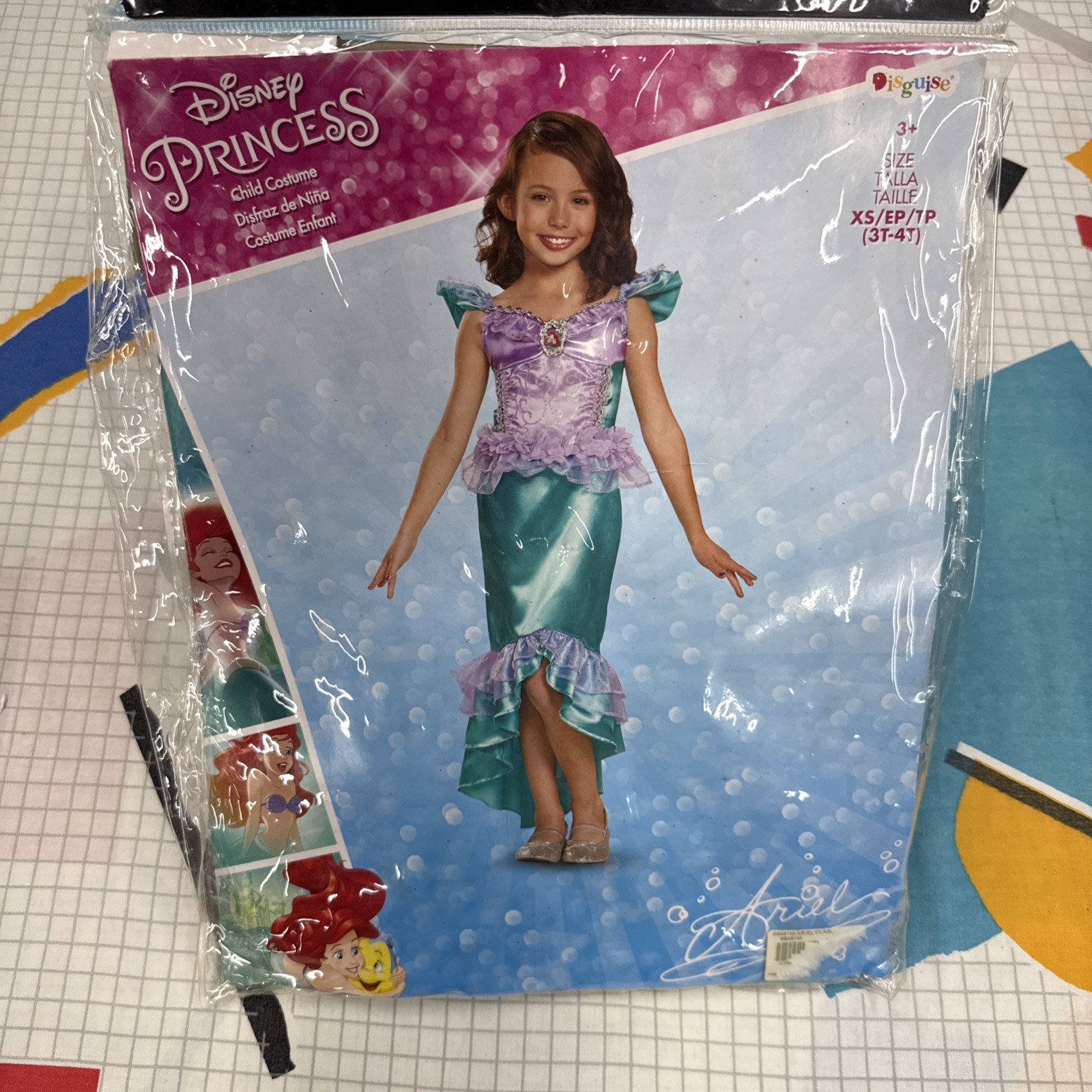 Ariel Little Mermaid Disney Princess Dress Movie Youth Costume Girl’s XS (3T-4T)
