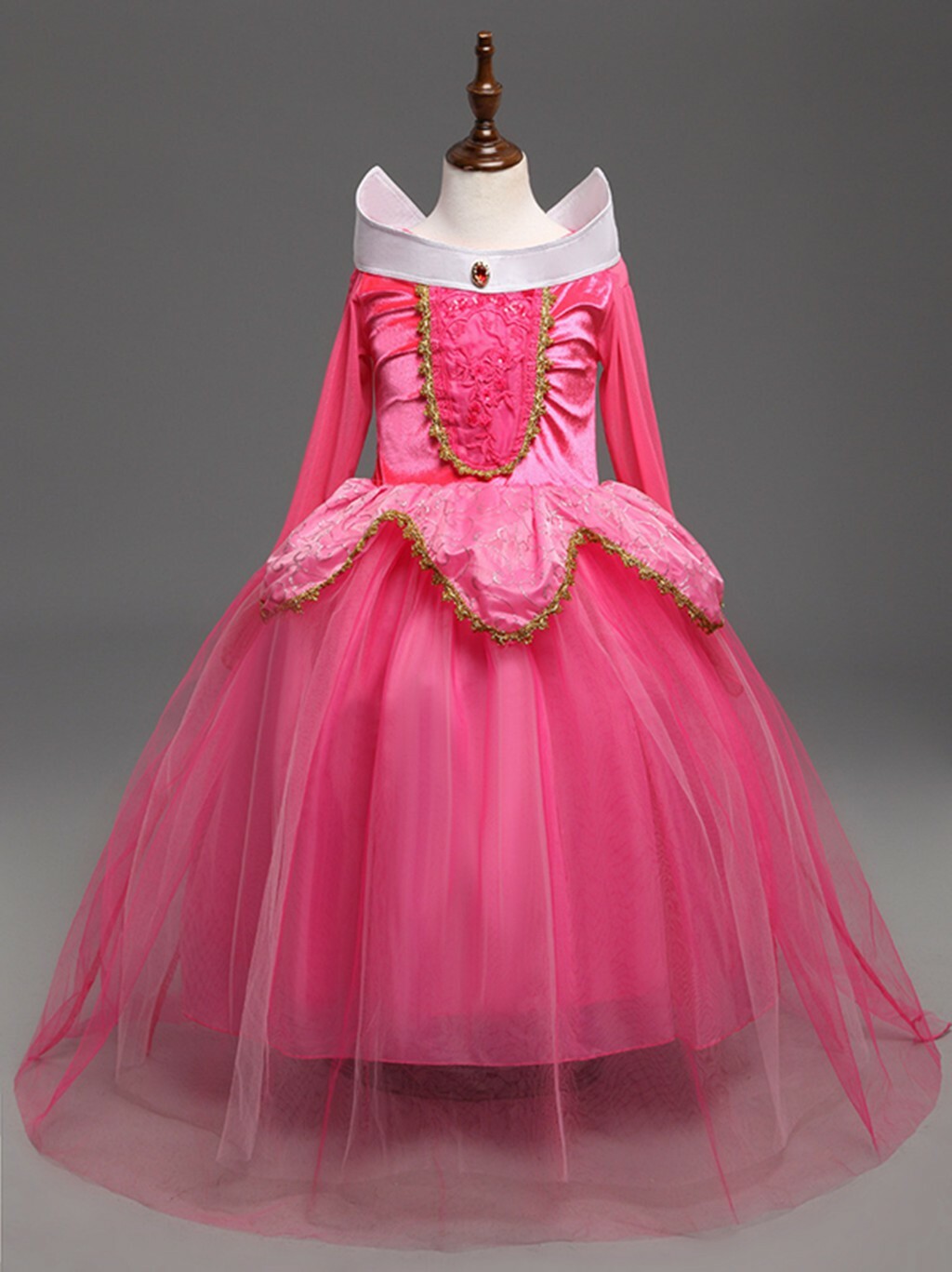 Sleeping Beauty Princess Aurora Costume Party Dress For Girls Pink And Blue Set