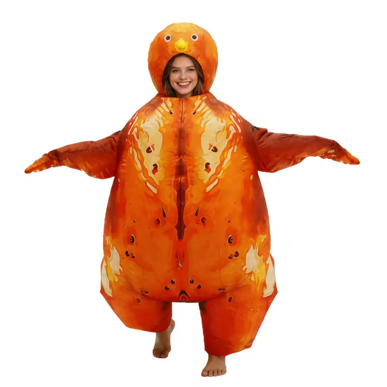 Inflatable Roast Turkey Mascot Costume, Halloween Funny Suit Costume for Adult