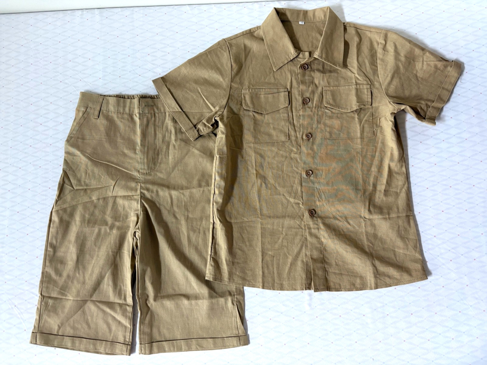 Kids Safari Guide ZooKeeper Costume Unisex Age 7-9 Beige Cotton Blend Pockets