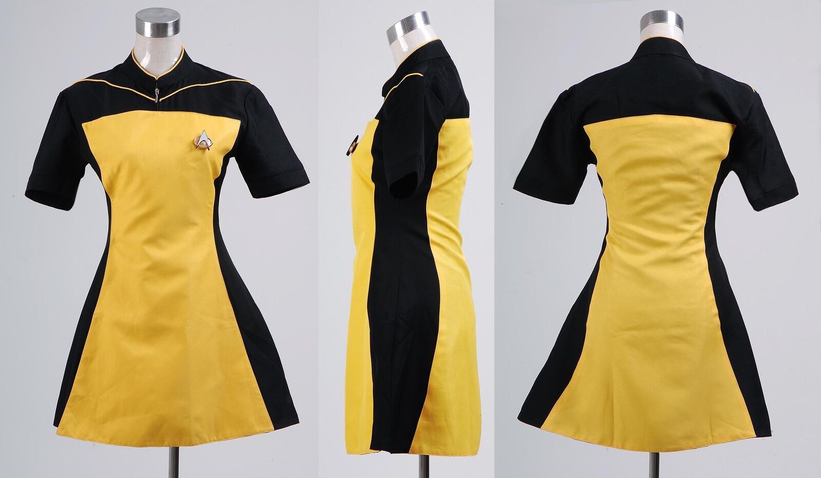 DHL Star Trek TNG Dress Blue Yellow Red Polyester Costume Cosplay Carnival Fast