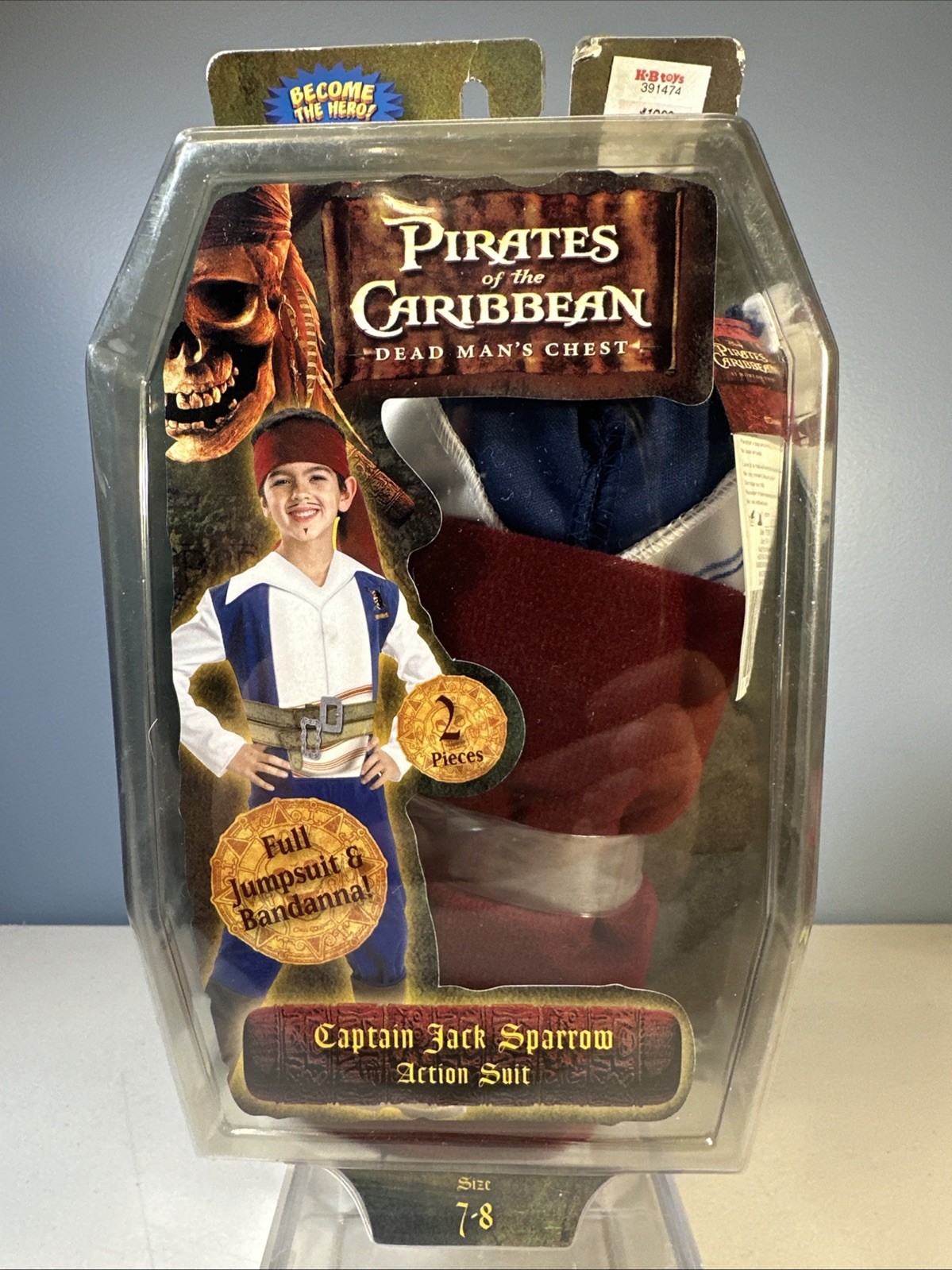 Captain Jack Sparrow Pirates of the Caribbean Costume Child size 7-8 New 2006