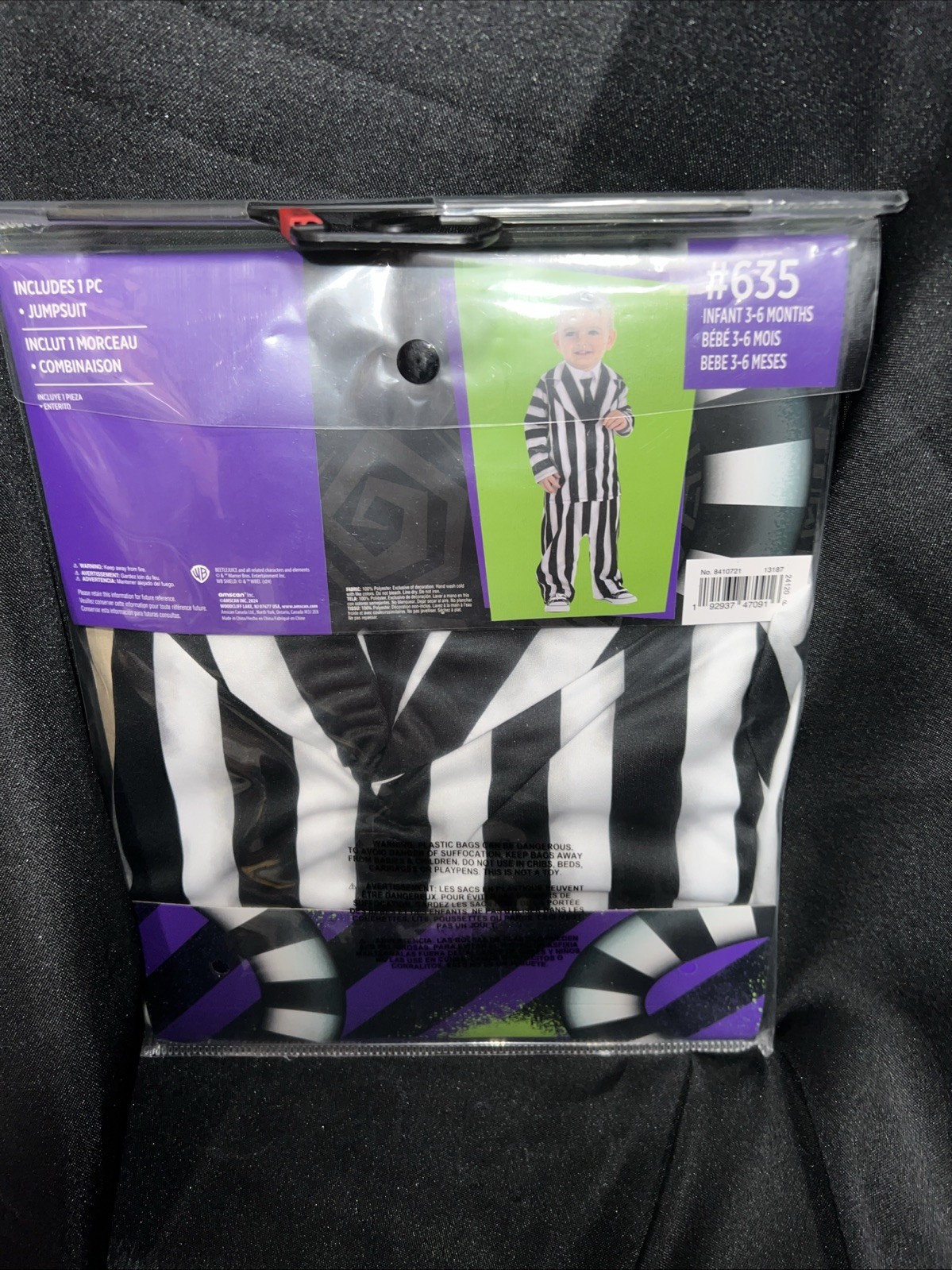 Beetlejuice Infant Costume 3-6 Months Halloween