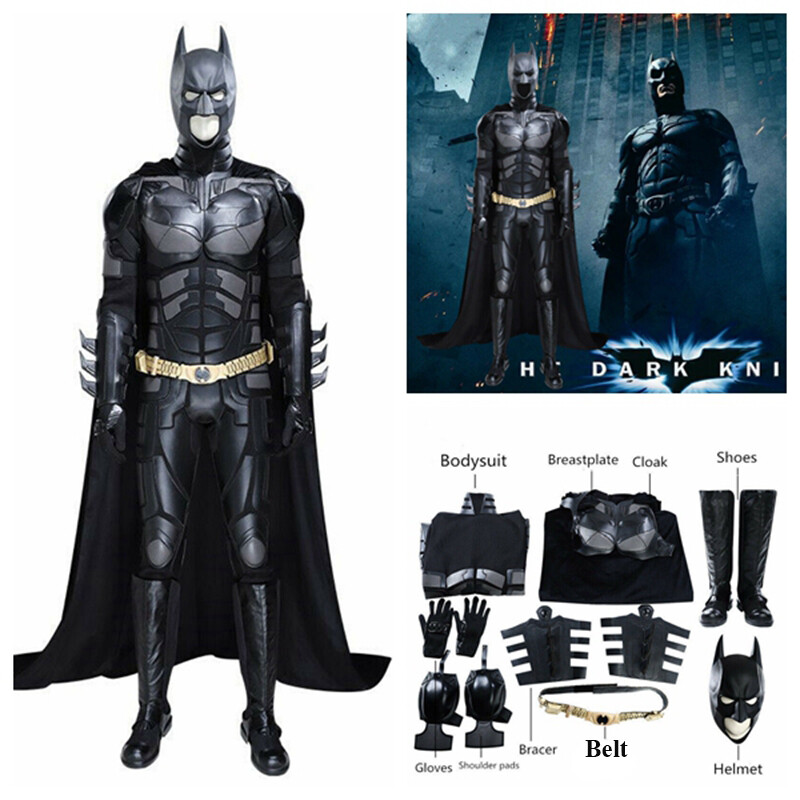 Men’s The Dark Knight Rises Batman Bruce Wayne Cosplay Costume Halloween Outfit