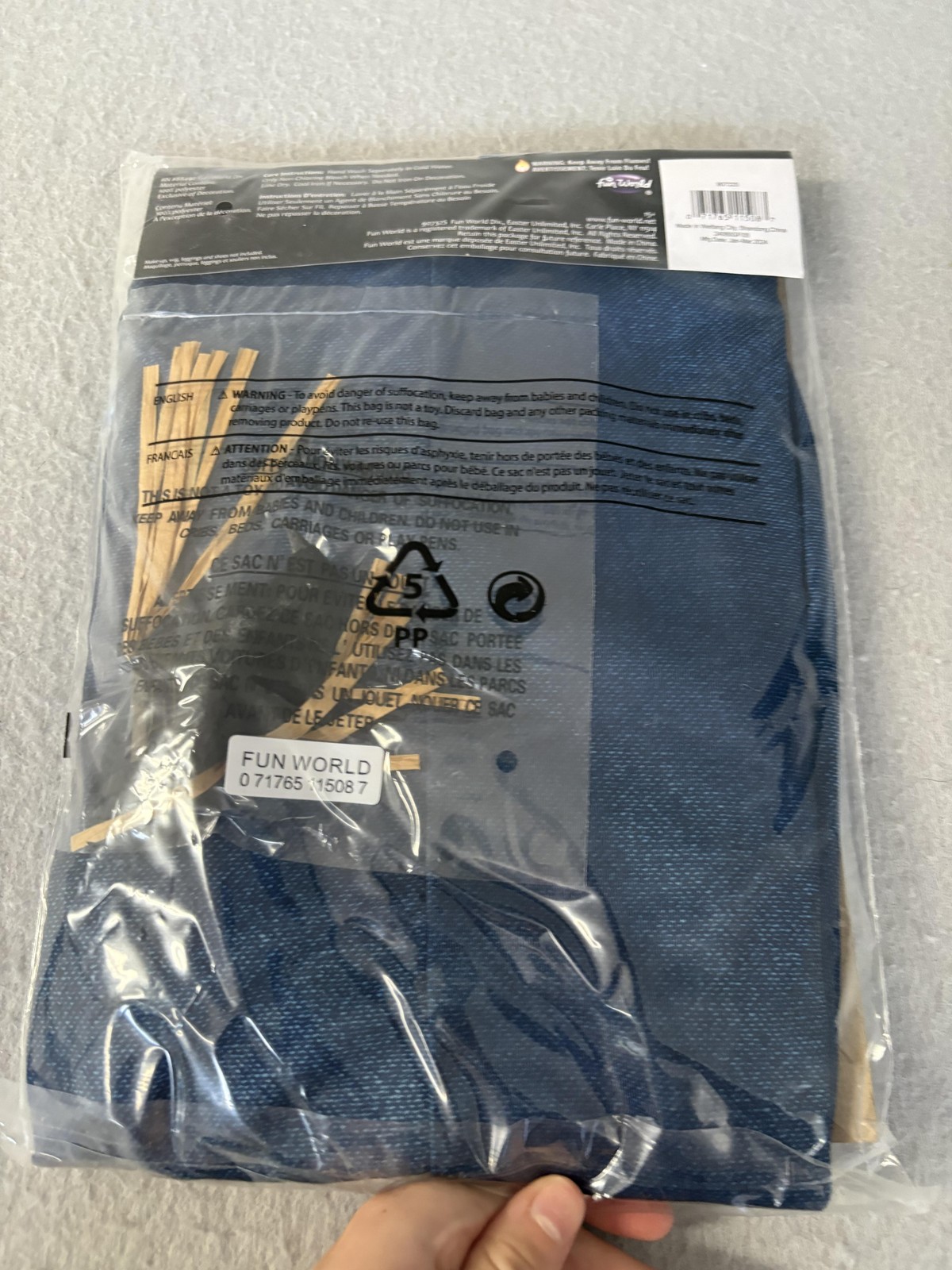 Fun World Scary Scarecrow Costume Poncho Womens Adult One Size Blue Halloween