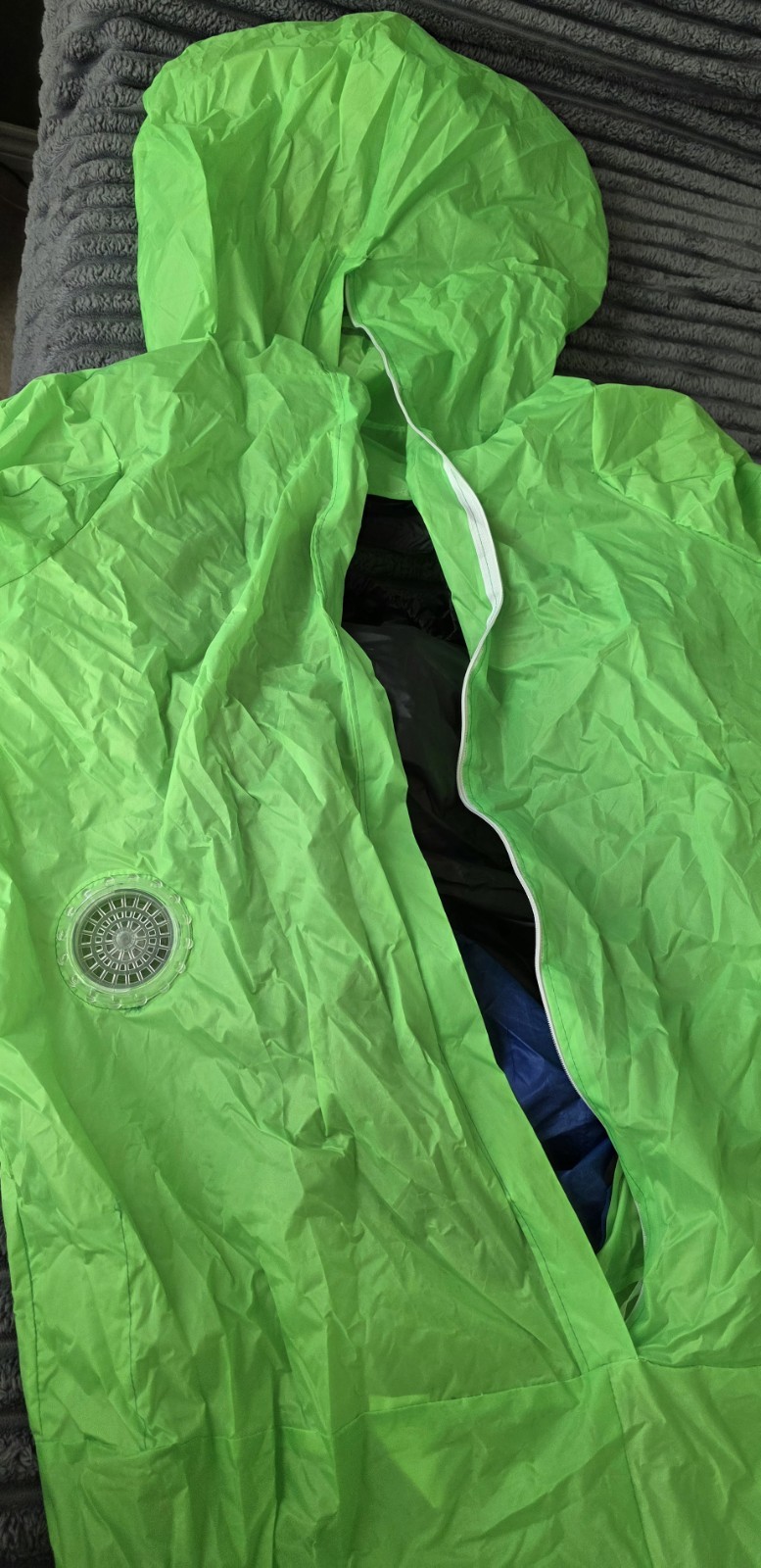 Inflatable Alien Abduction Costume w/ Battery Fan Green/Black/Blue One Size