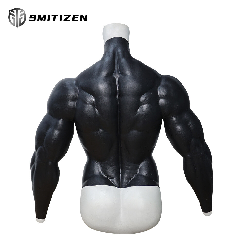 Smitizen Black Silicone Upgraded Muscle Suit Fake Chest Muscle with Strong Arms