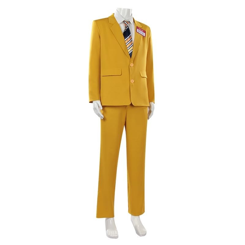 Men’s Yellow Suit Costume Cosplay Outfit for Halloween – Jacket, Shirt & Pants S