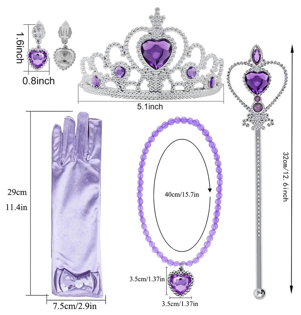 Princess Sofia Rapunzel Costume Dress up for Girls Rapunzel Gloves Tiara Crow…