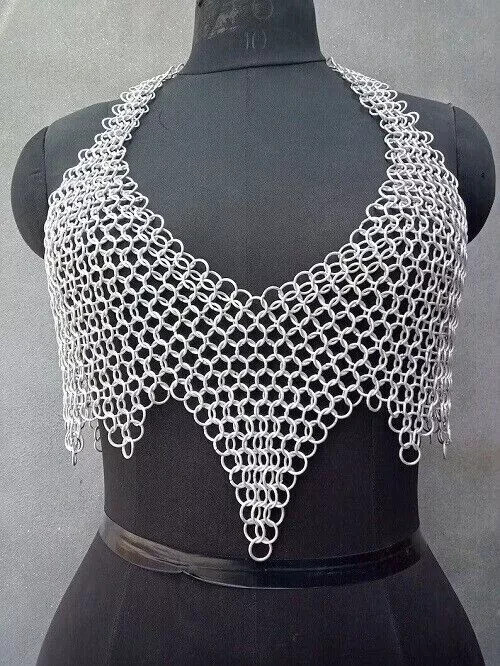 Aluminum Butted Chainmail Top sexy Design Hot Bra Halter Neck Costume 10 mm 16ga