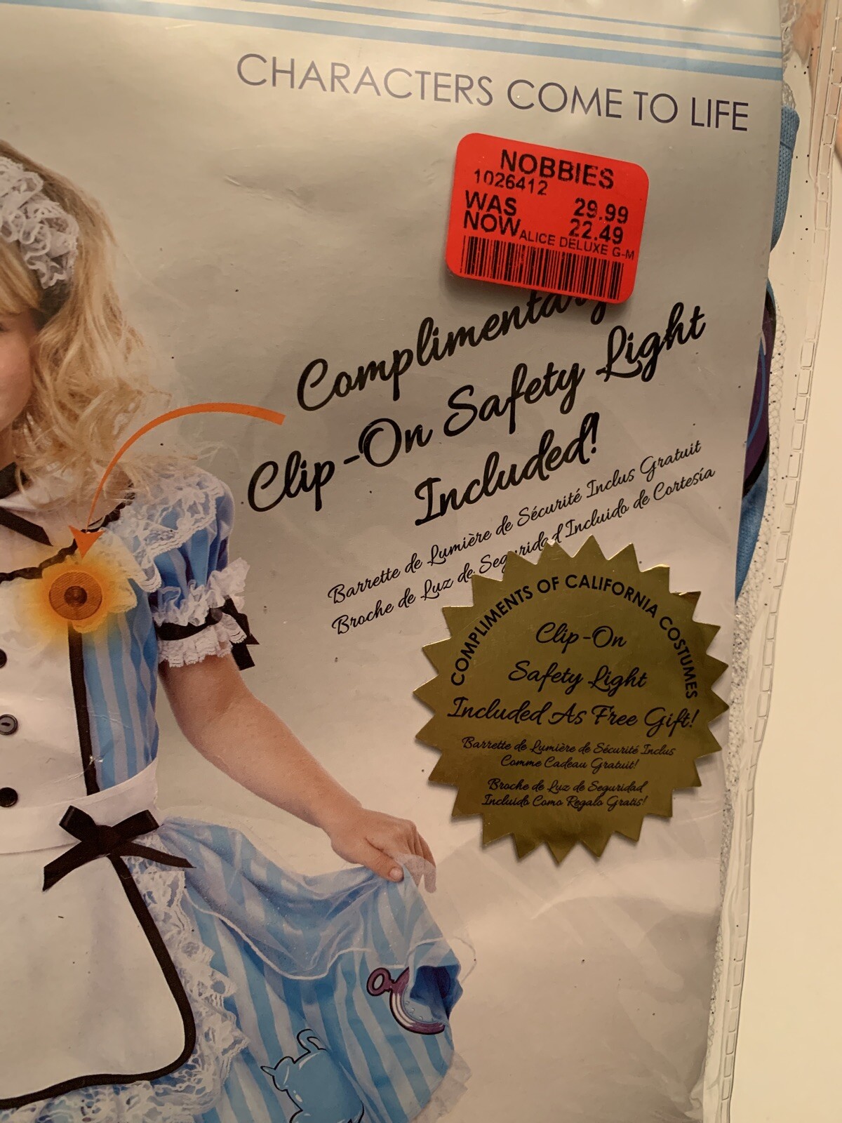 California Costumes Girls Deluxe Alice in Wonderland Blue White Costume Med 8-10