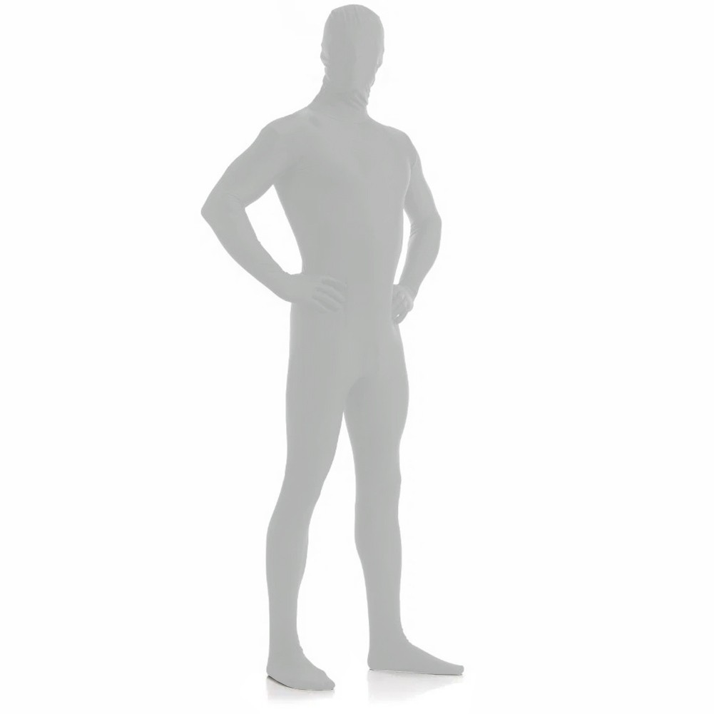 AltSkin ZENTAI SUIT – FULL BODY COSTUME -SILVER ZIPPERED STRETCH SUIT (9 Sizes!)