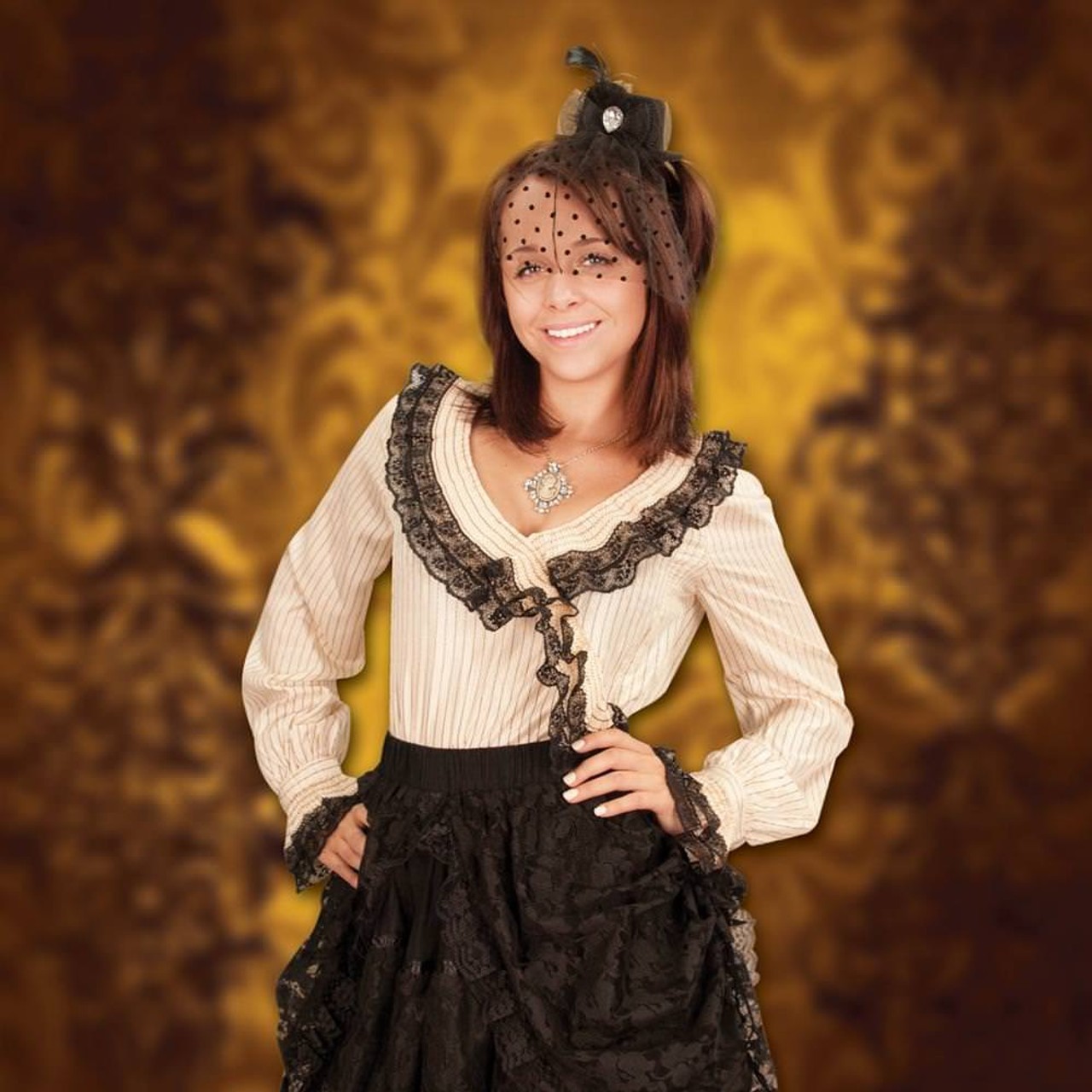 Morning Star Button Back Steampunk Blouse