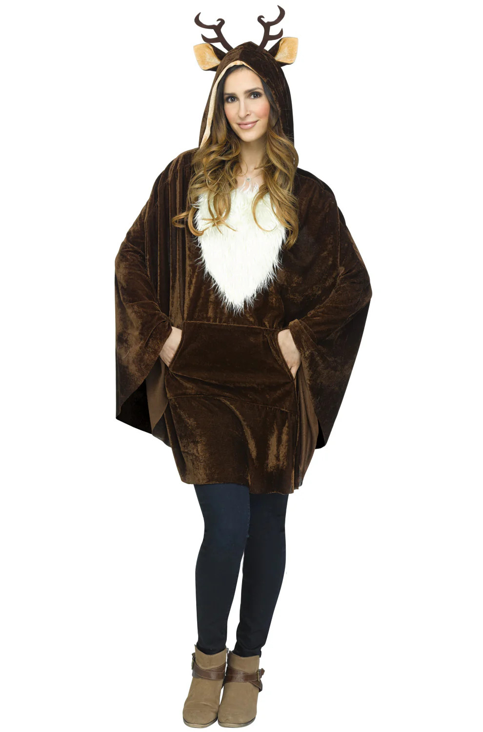 Brand New Reindeer Poncho Santa Helper Adult Costume