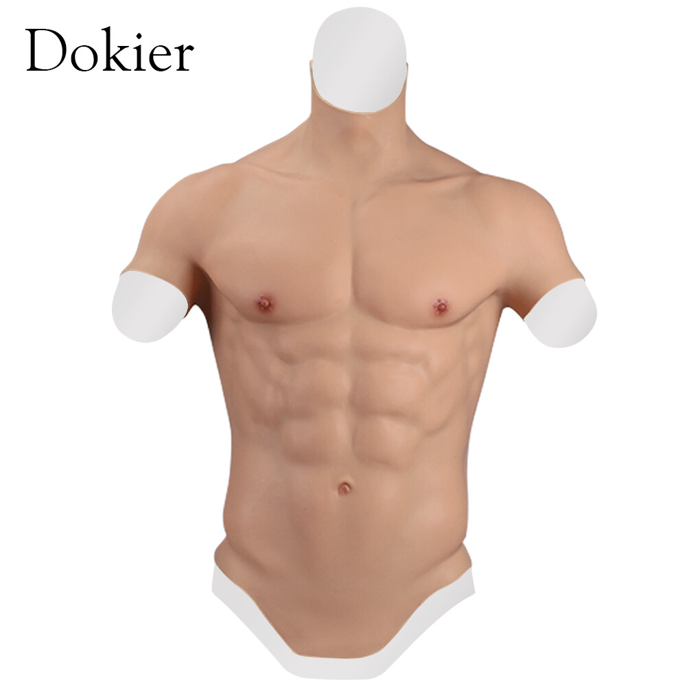 Dokier Realistic Silicone Fake Male Chest Abdominal Muscle Simulation Vest Suit