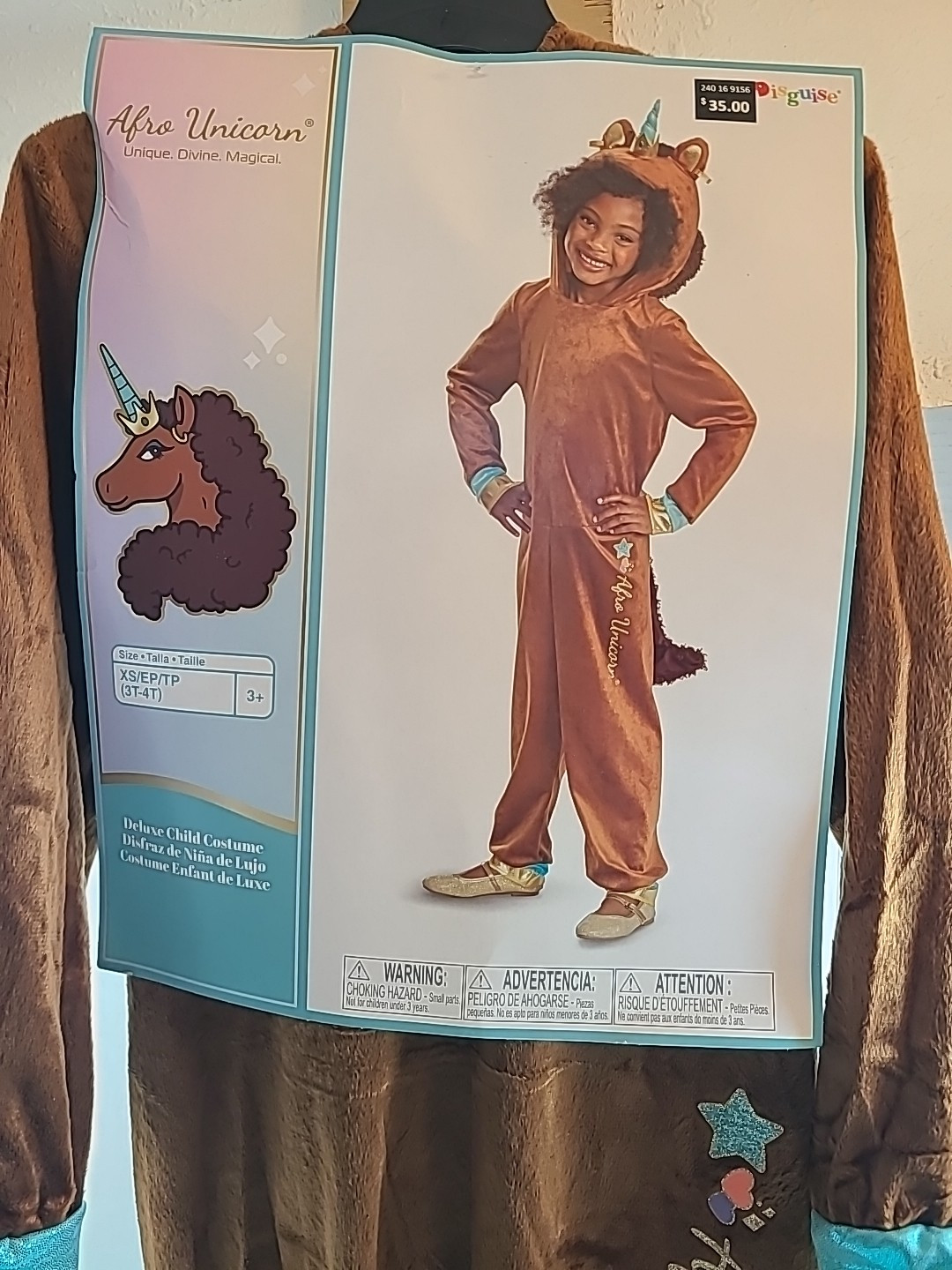 Girl’s Deluxe Afro Unicorn Jumpsuit Costume – Disguise Costumes