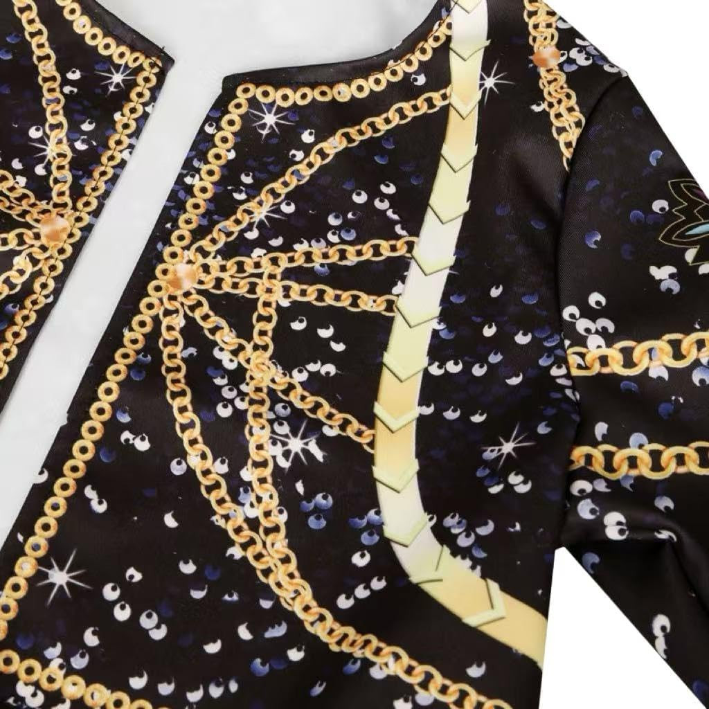 Girls Halloween Costume, Pop Idol Cosplay Costume，Black and Yellow Polyester Top
