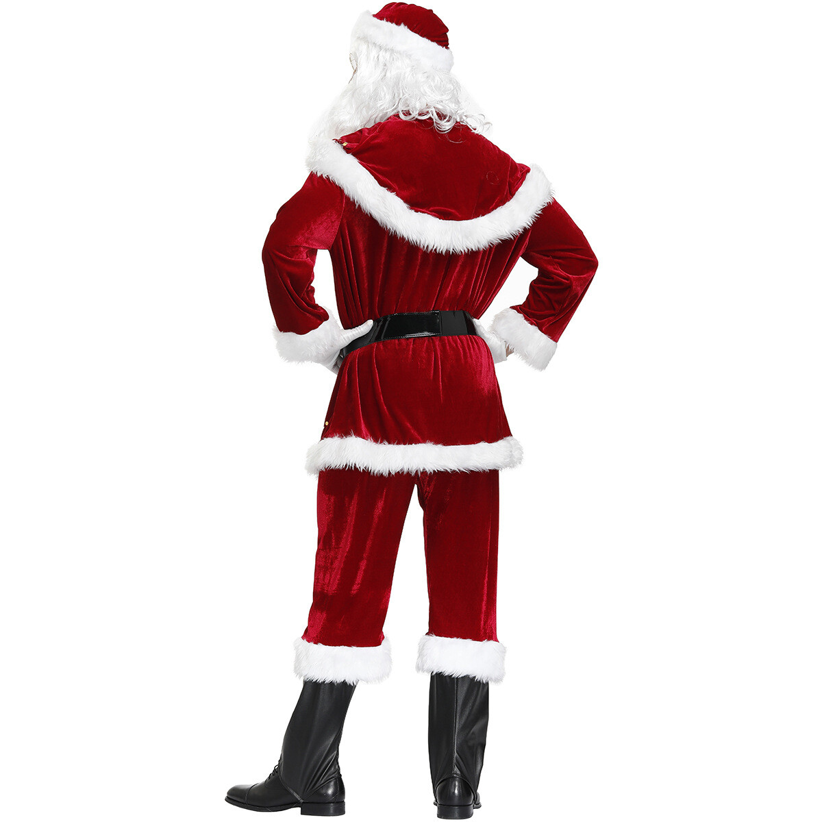 Plus Size Santa Claus Costume Outfits Full Set Men Classic Christmas Costumes