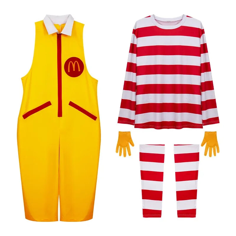 McDonald’s Cosplay Costume Ronald Masquerade Party Clown Costume Stage Wig