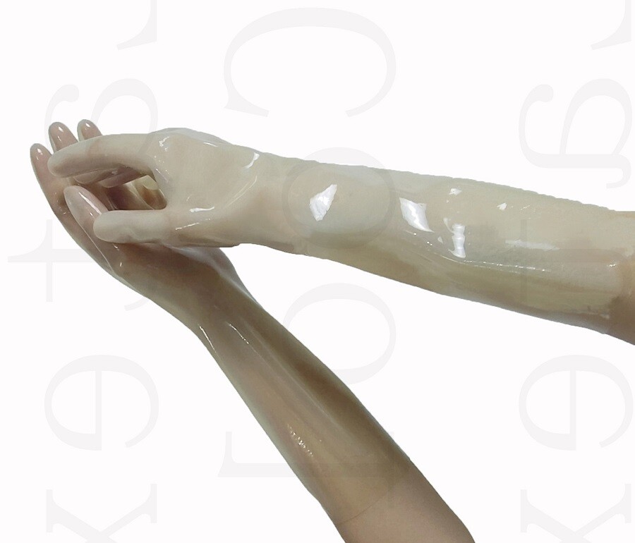 Cheap Latex Five FingersTransparent Gloves Useful Rubber Wrist Mitten S-XL 0.4mm