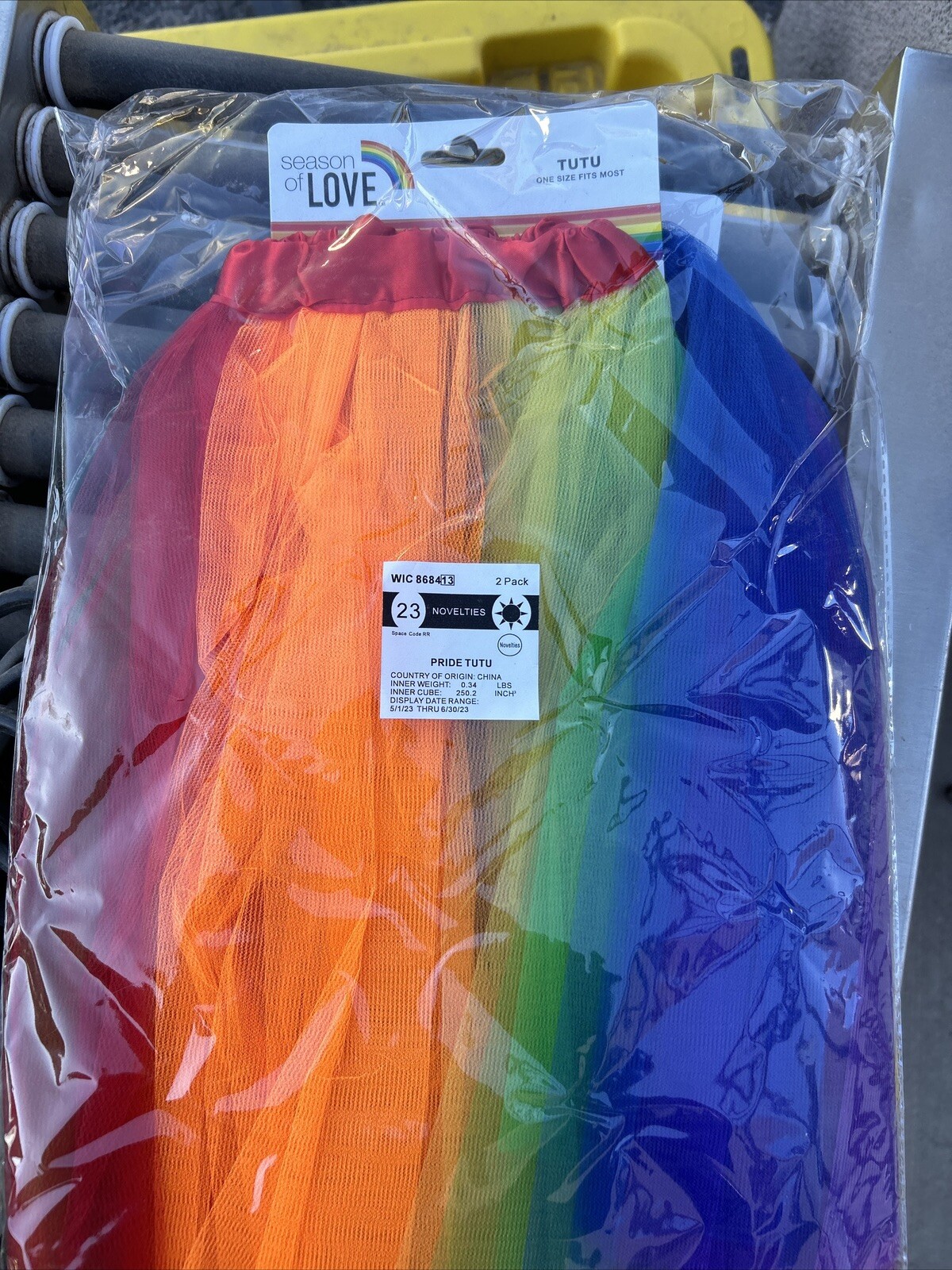 Two Pack Adult Pride rainbow tutu. One size fits most. 100% polyester .