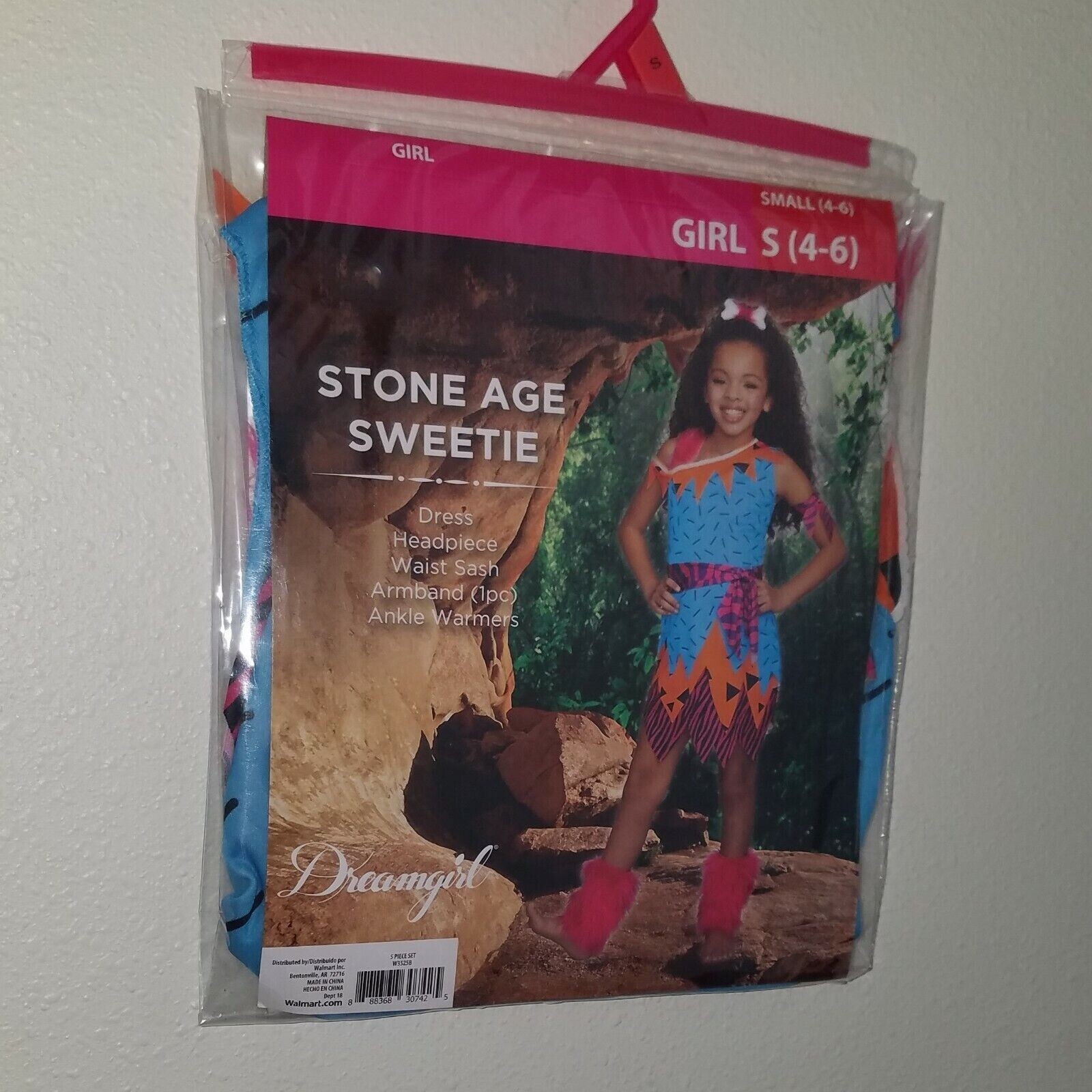 NEW Stone Age Sweetie Cave Girl Halloween Costume Small 4-6 Dress Headpiece Sash
