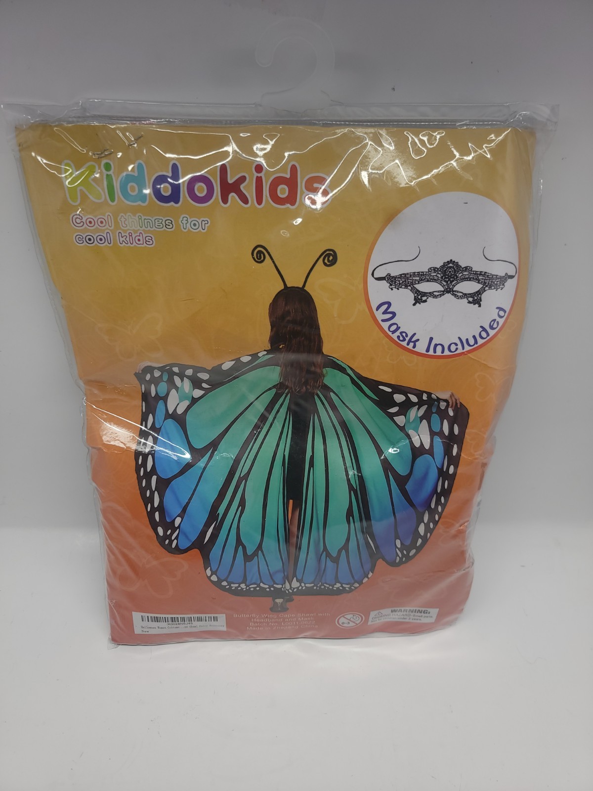 Butterfly Wing Cape Shawl w/Mask & Headband Child Costume Kiddokids