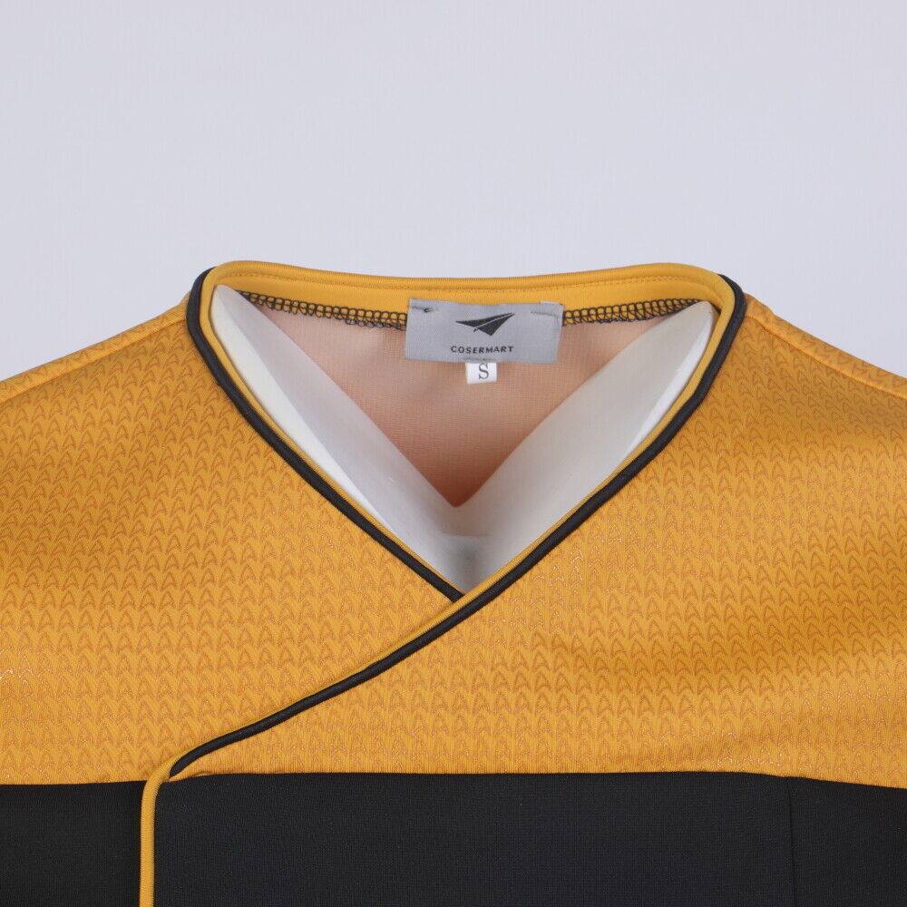 For Picard 2 Commander Red Uniform Starfleet Gold Blue Tops Male Shirts Costume