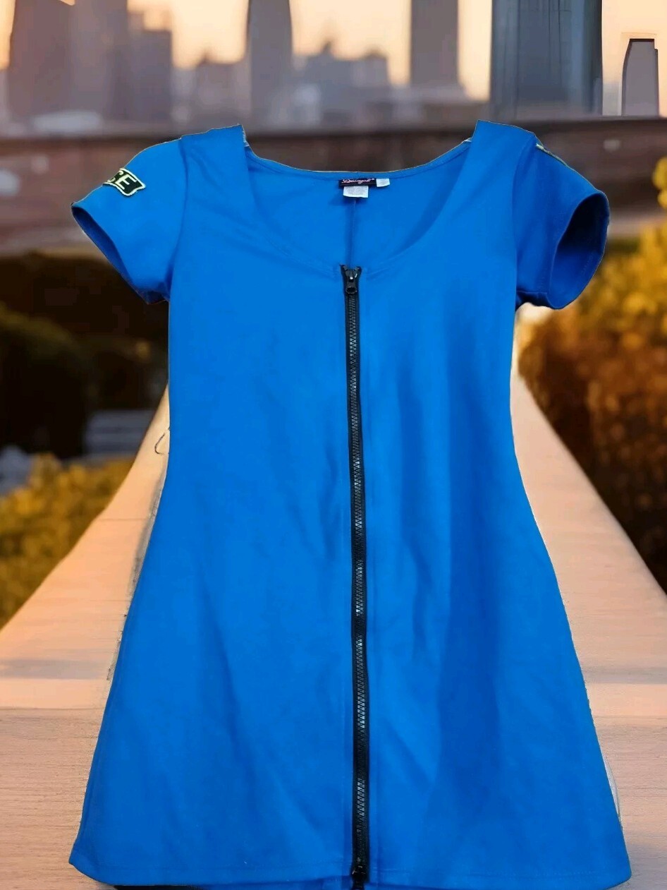 Dreamgirl Royal Blue Police Costume / Outfit Size Small Front Zipper