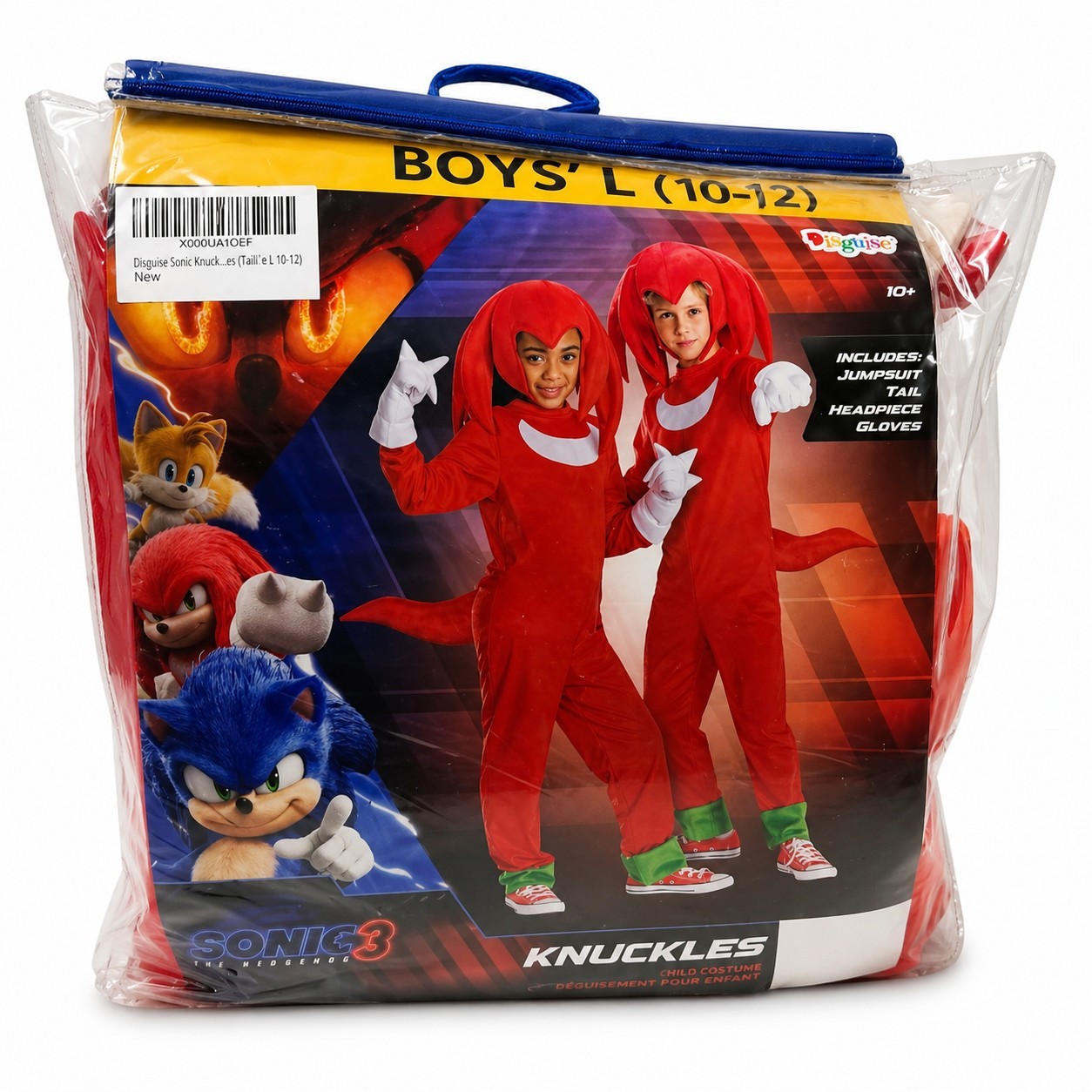 Disguise Knuckles Sonic The Hedgehog Boys Size Large L (10/12) Halloween Costume