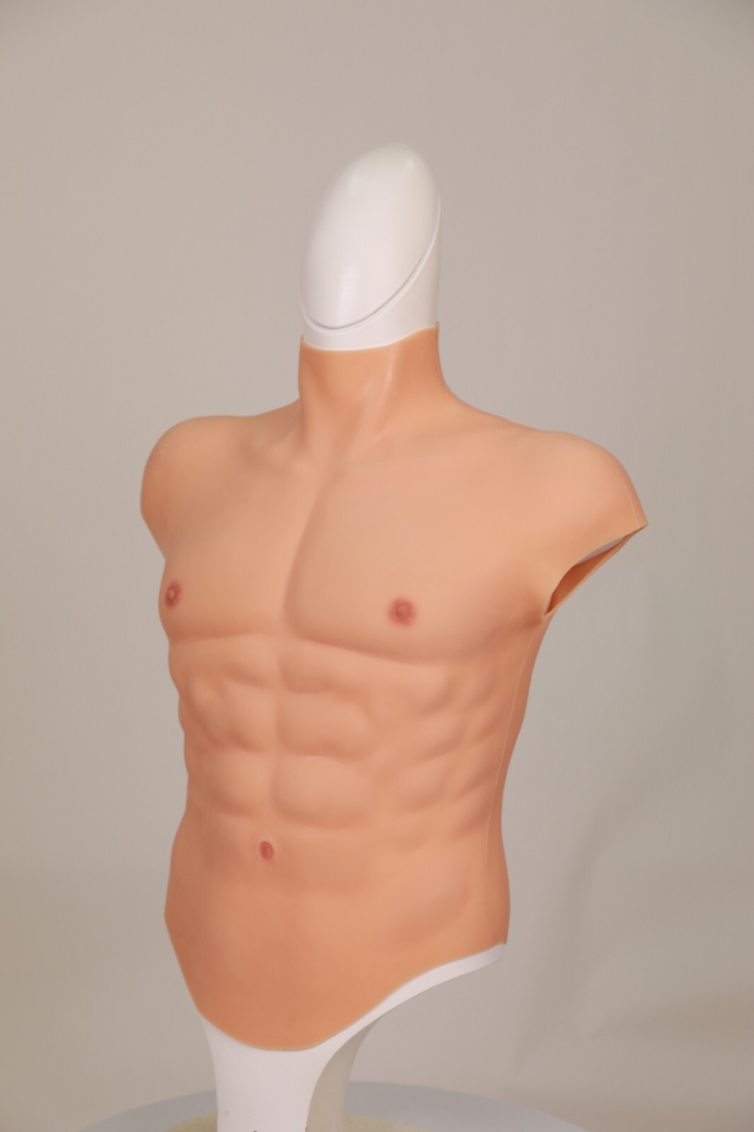 Silicone Muscle Chest Realistic BodySuit Male Fake Breast Plate Costume Cosplay