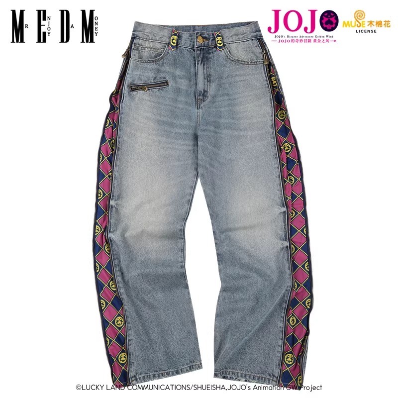 JoJo’s Bizarre Adventure Plaid Casual Jeans Wear-Resistant Loose Pants Men Gifts