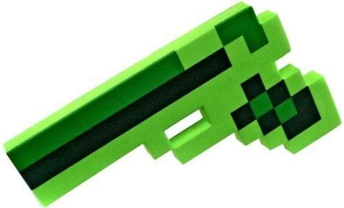 Minecraft Style 8-bit Pixel Foam Green Pistola (New) Anime Cosplay