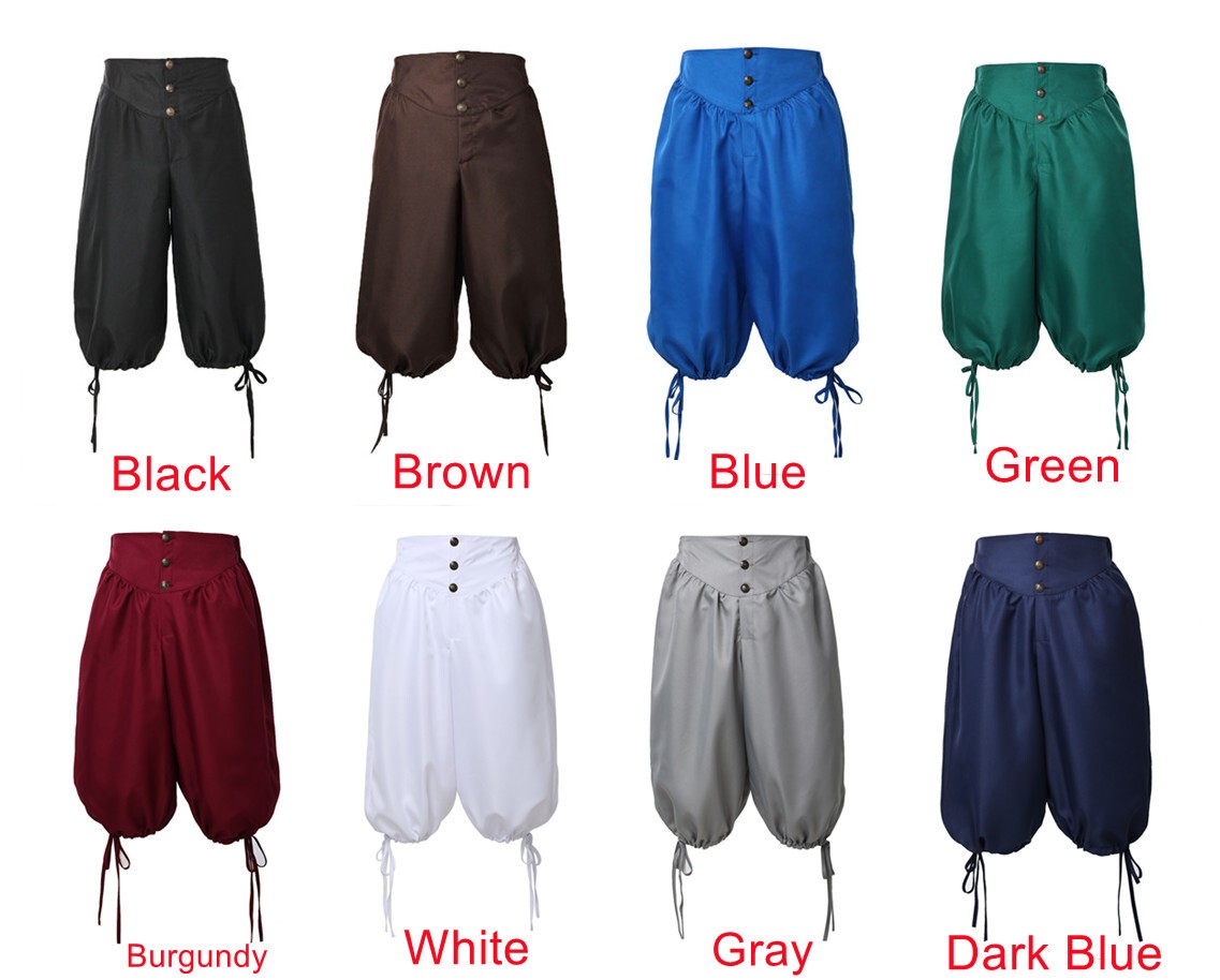 Medieval Mens Pants Renaissance Knee Pants Knickers Tudor Pants Ridding Breeches