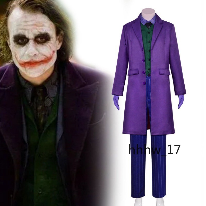 Batman The Dark Knight Joker Cosplay Costume Heath Ledger Halloween Perform Gift