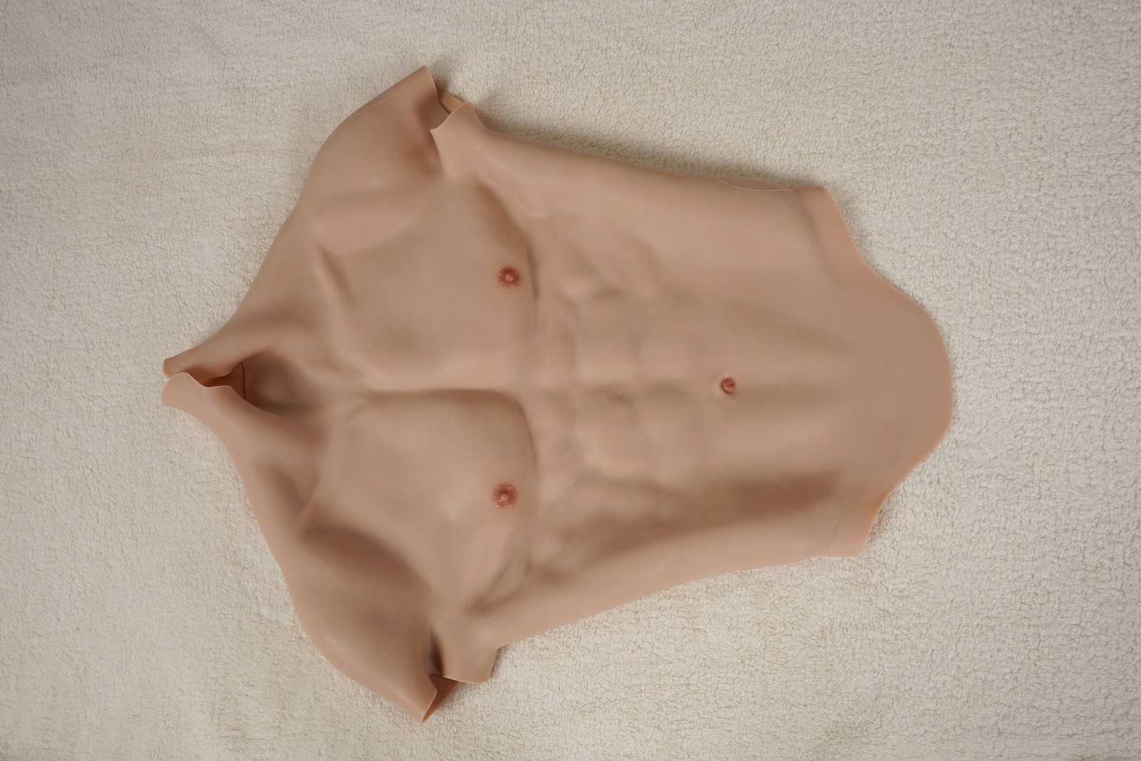 US Stock Breastplate Silicone Male Fake Chest Muscle Bodysuit Cosplay Crossdress