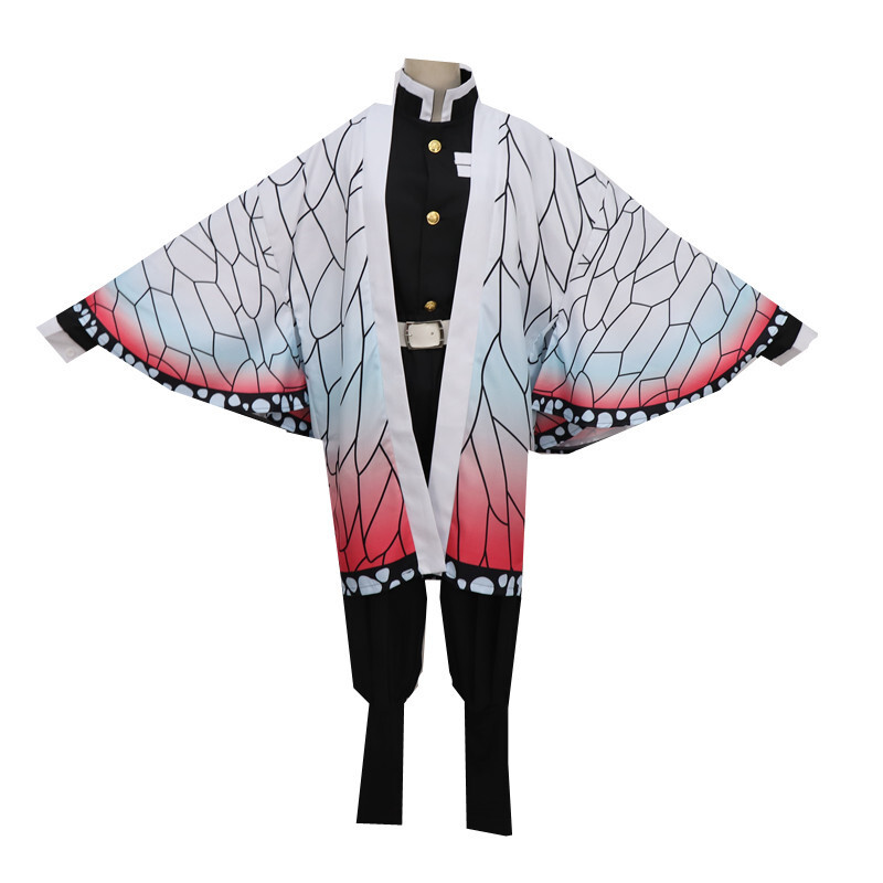 Adult Hallowen Outfit Tanjiro Shinobu Cosplay Costume Kimono W/ Wig Shoes Sword