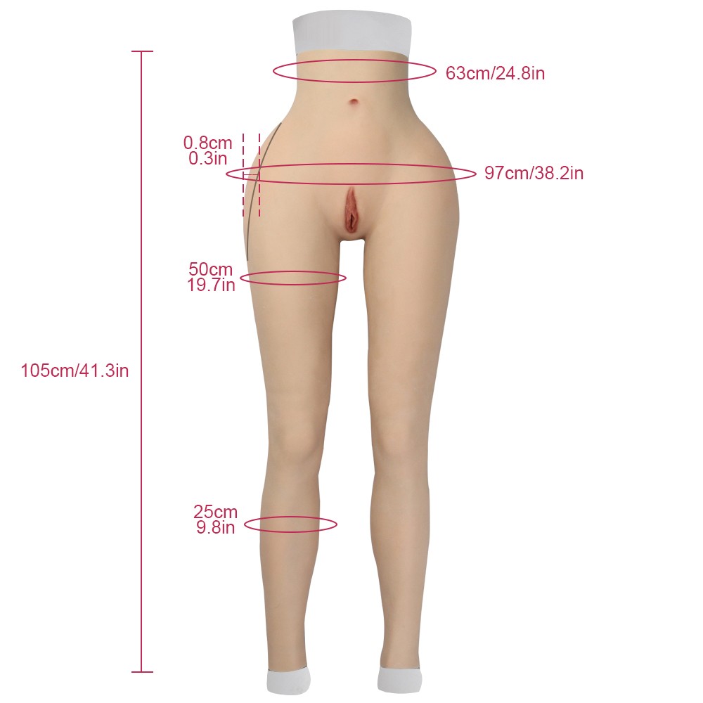 Silicone Pants Ankle Length Thicken Hip Fake Realistic Vagina Panty Crossdresser