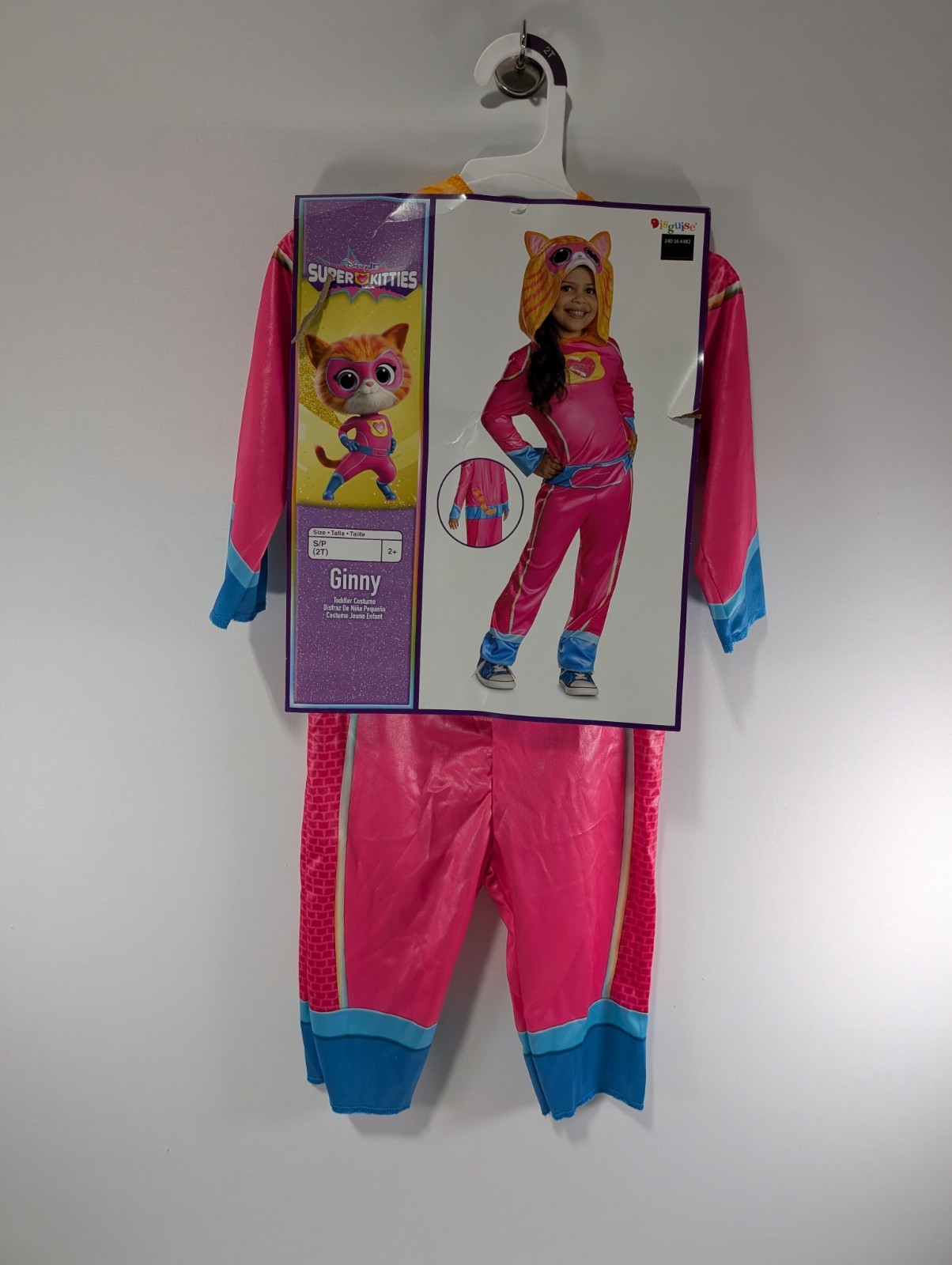 Disguise Disney Super Kitties Ginny Halloween Costume Kid’s Small 2T Pink Hooded