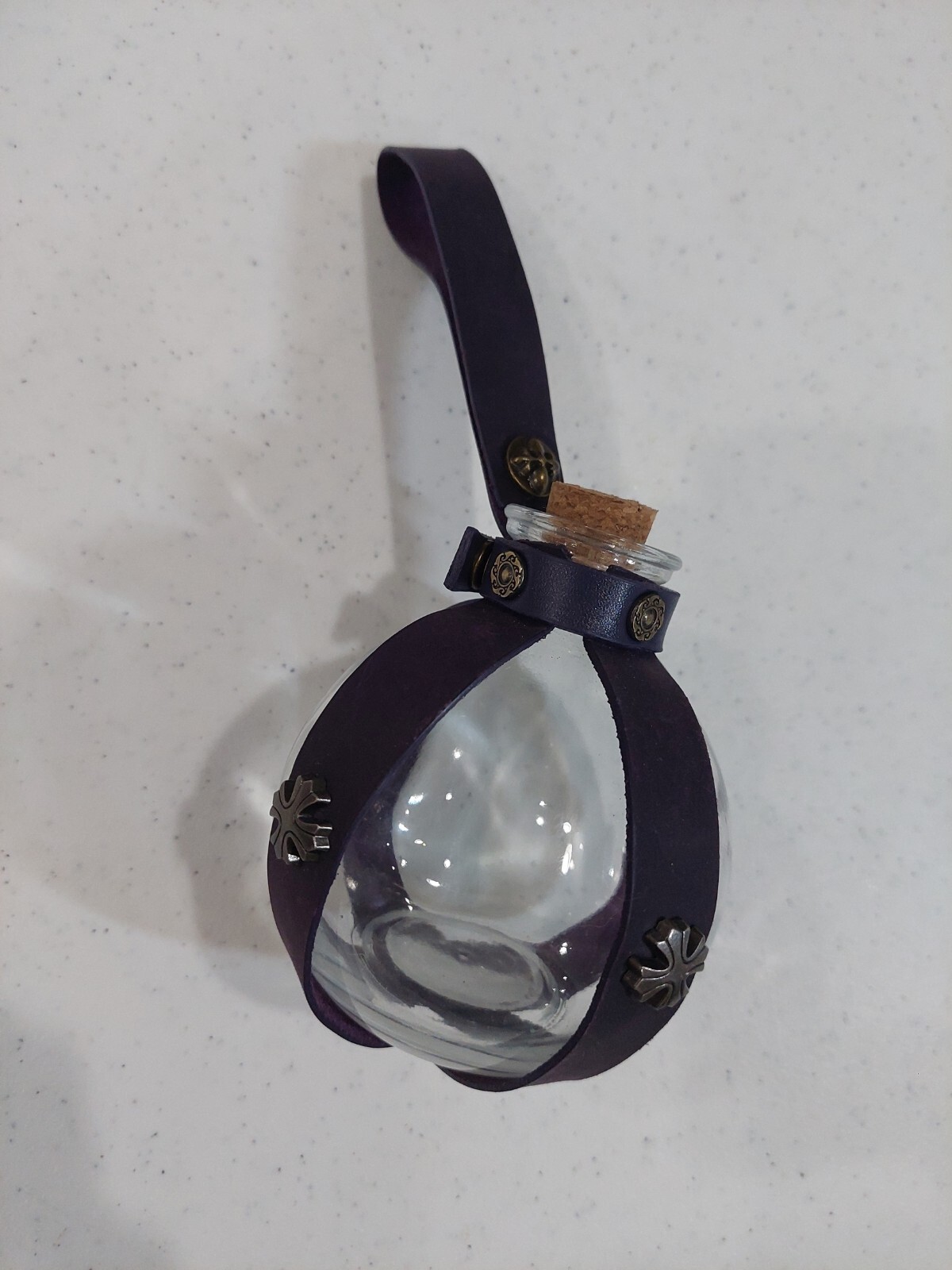 NEW Renaissance Festival Poison Potion Bottle Purple Faux Leather Wrap Cosplay