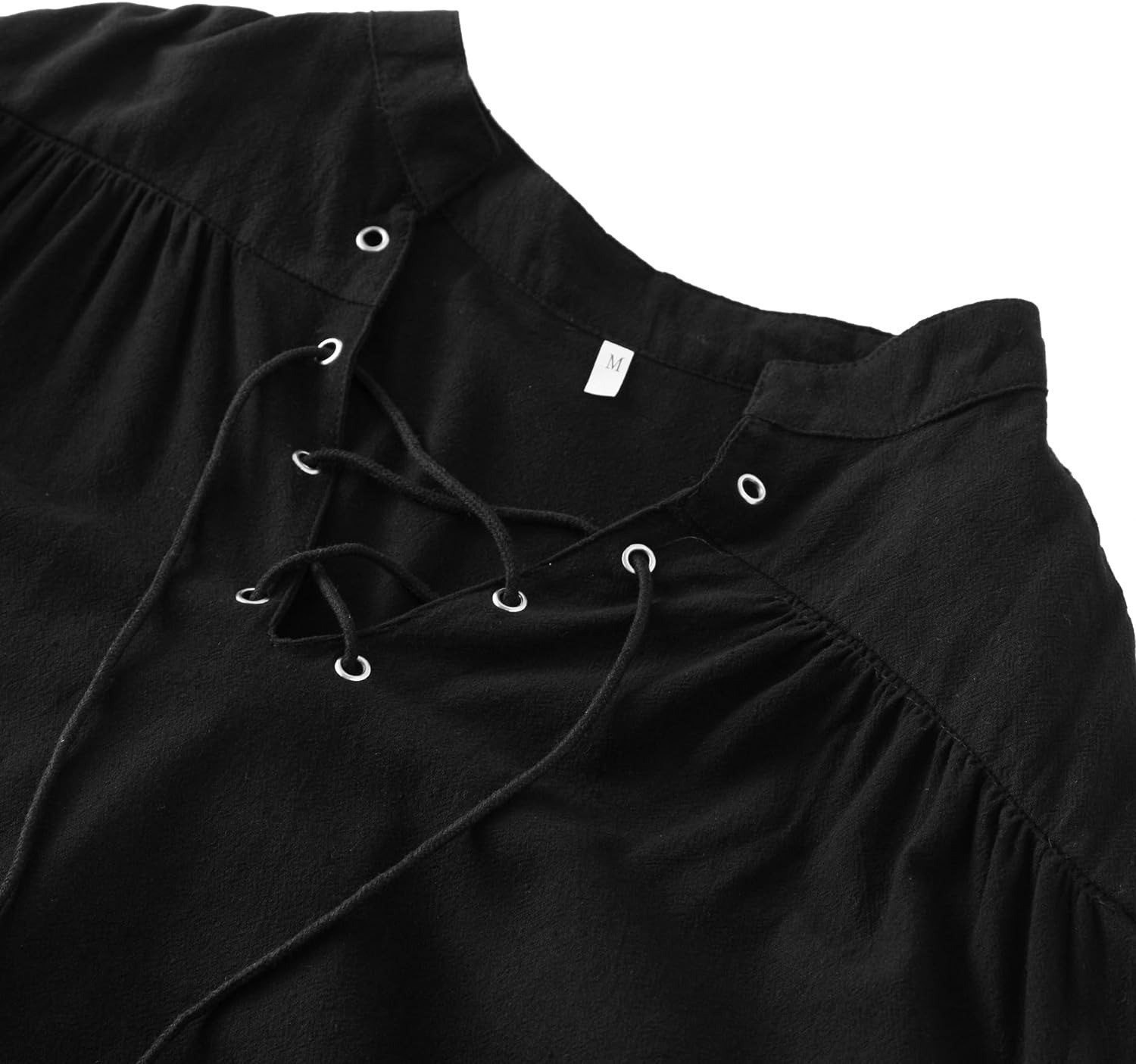 Men Long Sleeve Pirate Shirt Medieval Renaissance Tops Blouse Halloween Costume