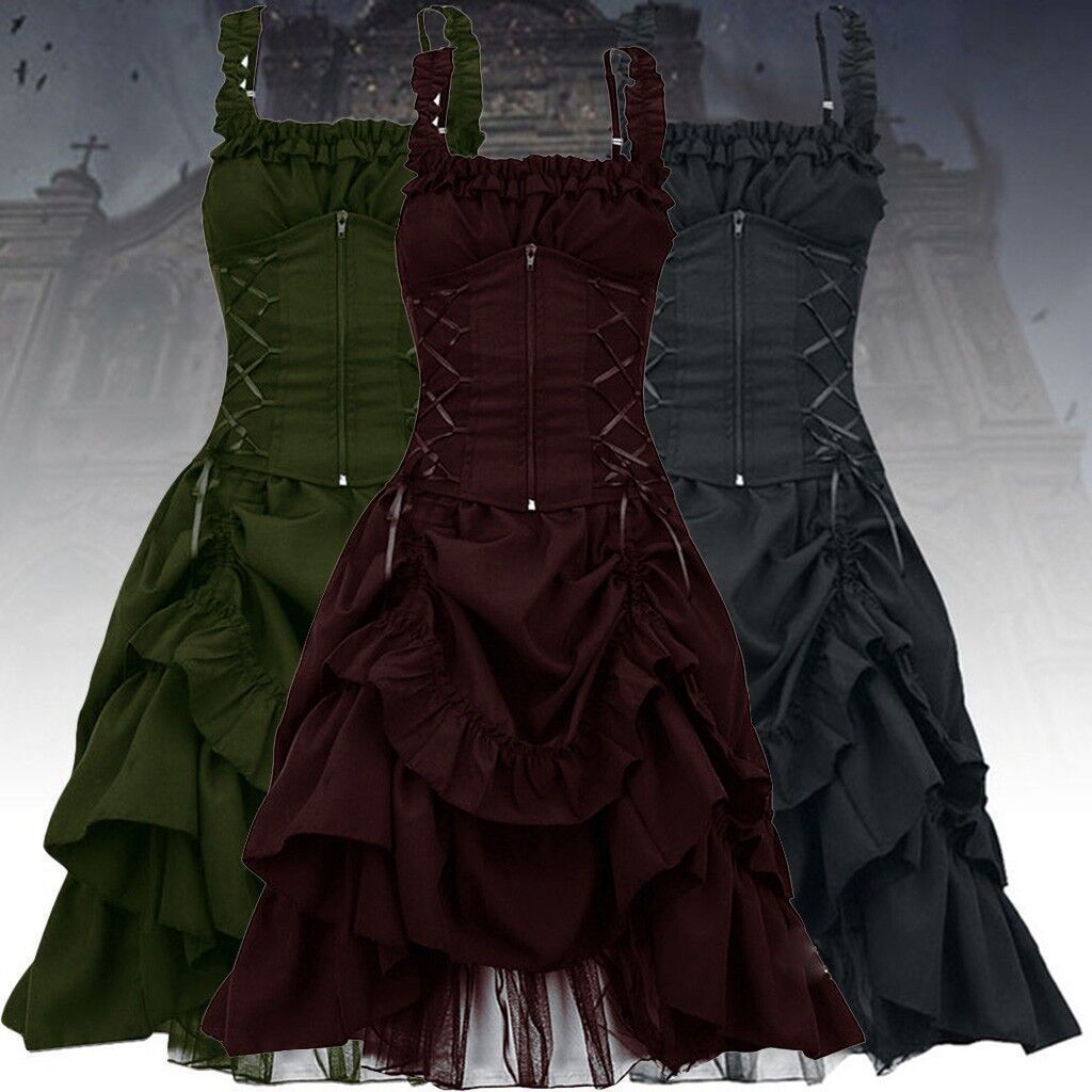 Medieval Renaissance Dress Women’s Vintage Halloween Gothic Costume Party Dress