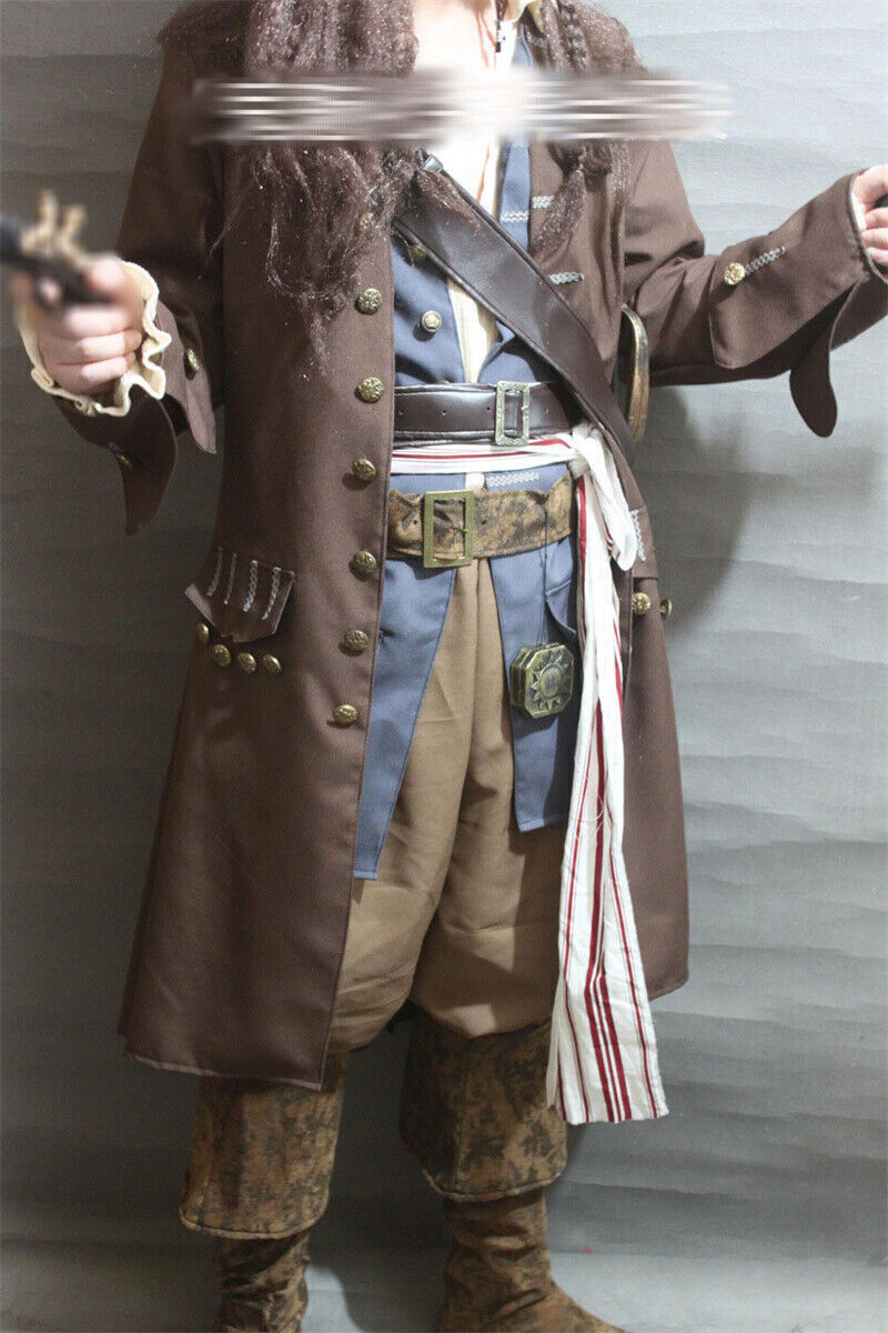 Adult Jack Sparrow Costume Pirates of the Caribbean Cosplay Outfits Halloween