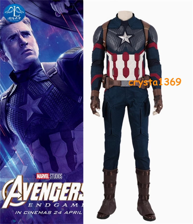 Avengers 4 Endgame Captain America Halloween Cosplay Costume Men Outfits Suits