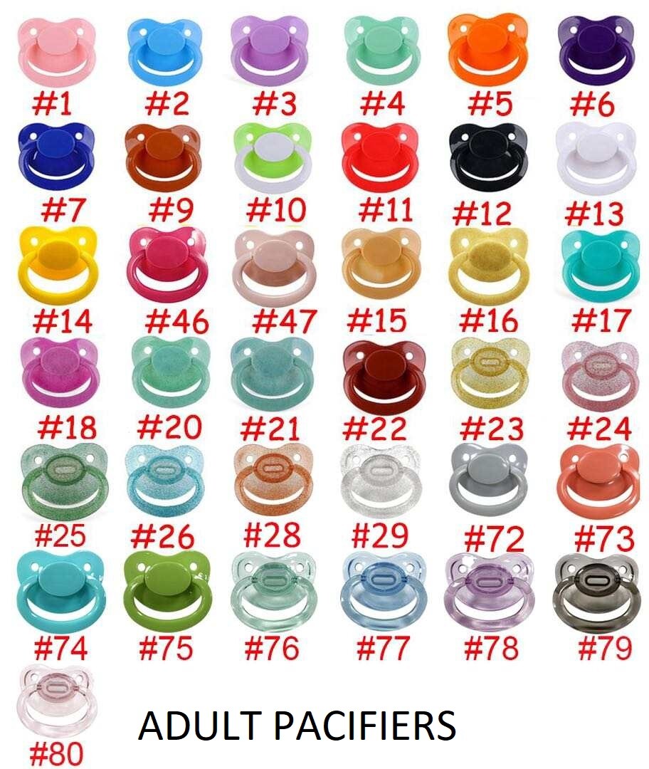 ADULT PACIFIER, SILICONE, SIZE 6, ADULT OVER SIZED GUARD, MULTI COLORS, NEW