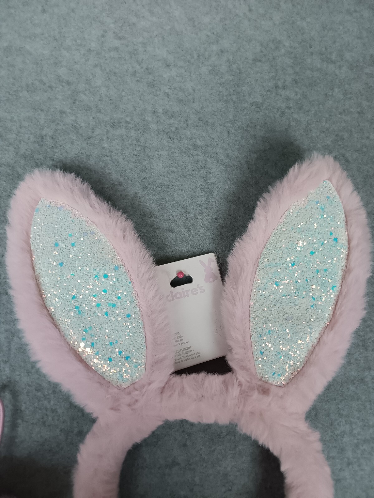 Clair’s Faux Fur Easter Bunny Accessory Props Pink Glitter