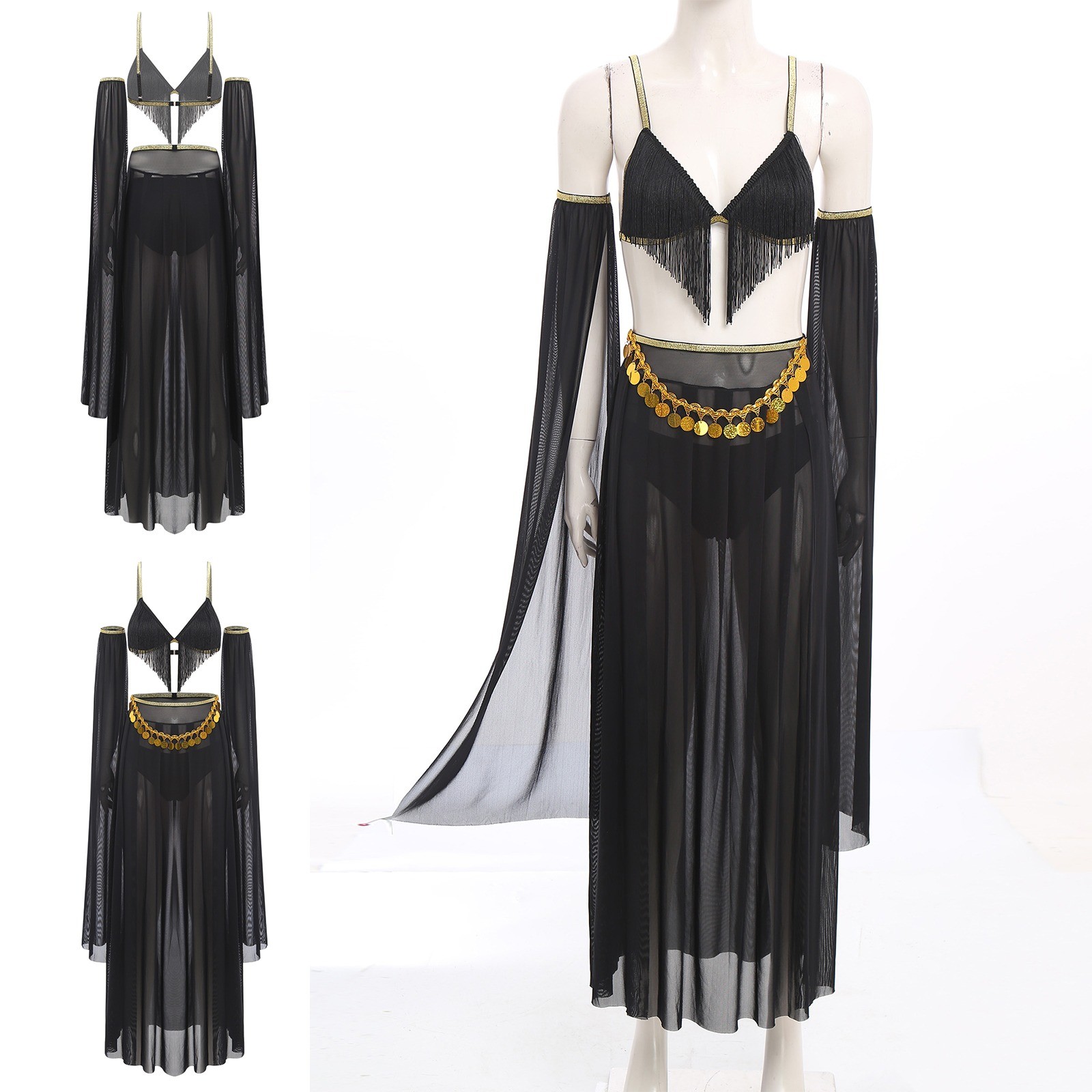 Womens Skirt India Dancewear Rave Costume Halloween Bra Egyptian Carnival Toga