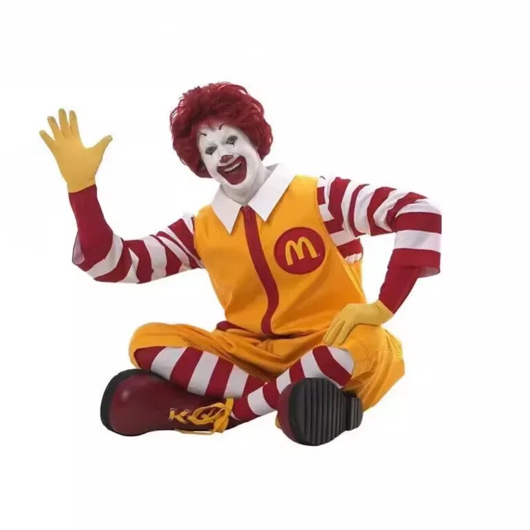 McDonald’s Cosplay Costume Ronald Masquerade Party Clown Costume Stage Wig