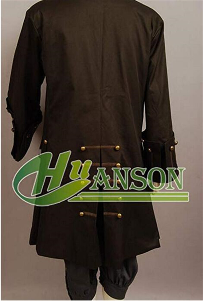 Pirates of the Caribbean Jack Sparrow Full Suit Cosplay Costume Outfit Coat Hot